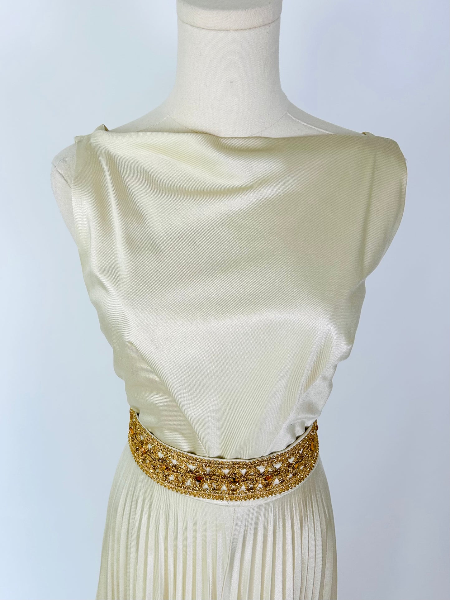 Vintage 1970s Perma Pleat Palazzo Jumpsuit