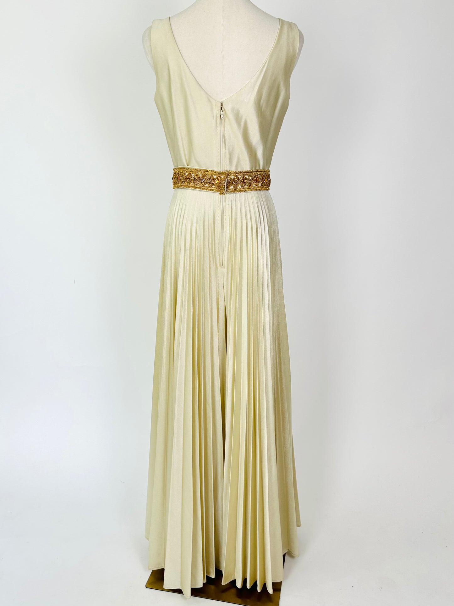 Vintage 1970s Perma Pleat Palazzo Jumpsuit