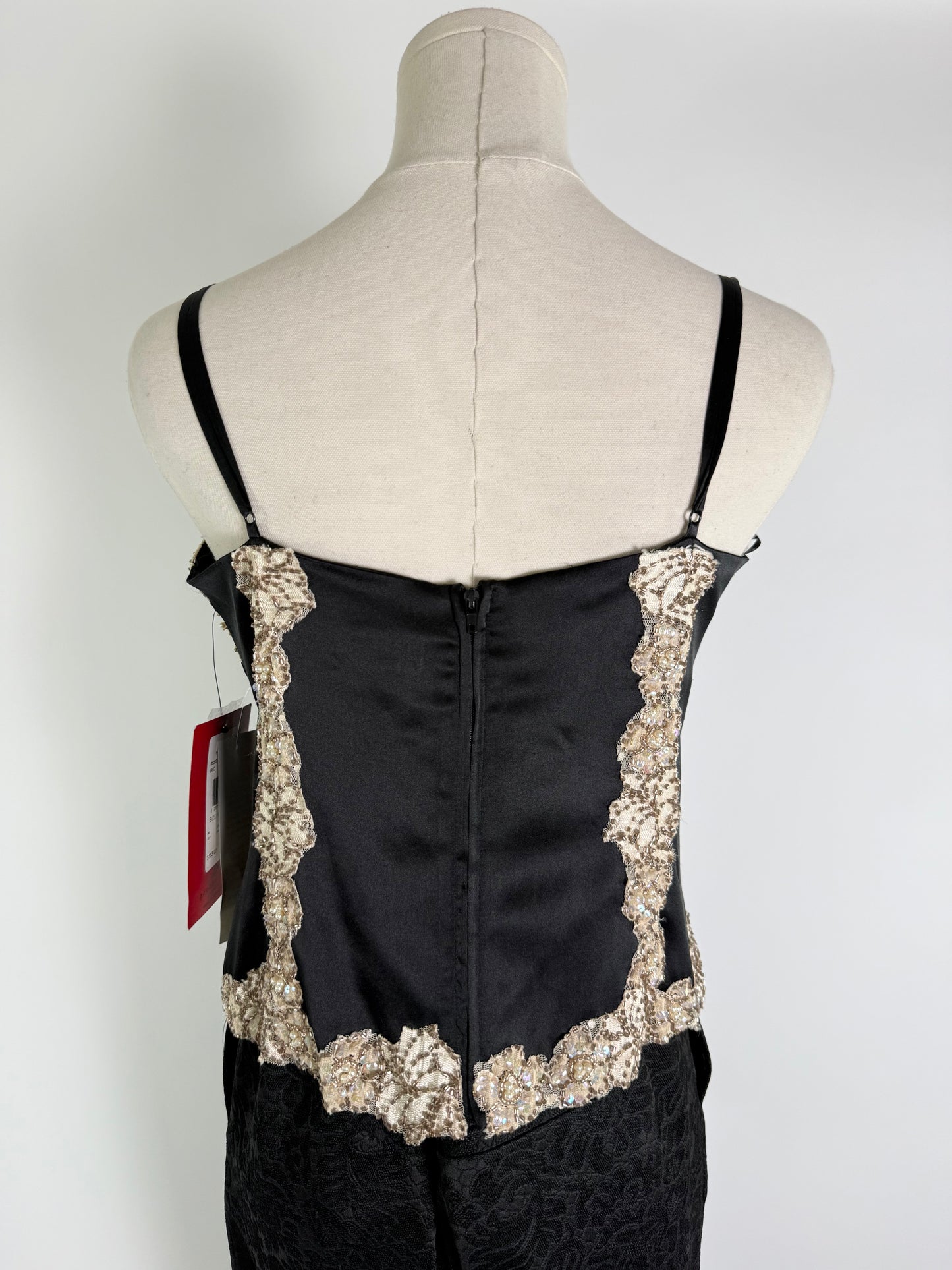 Vintage JS Collection Black Beaded Cami
