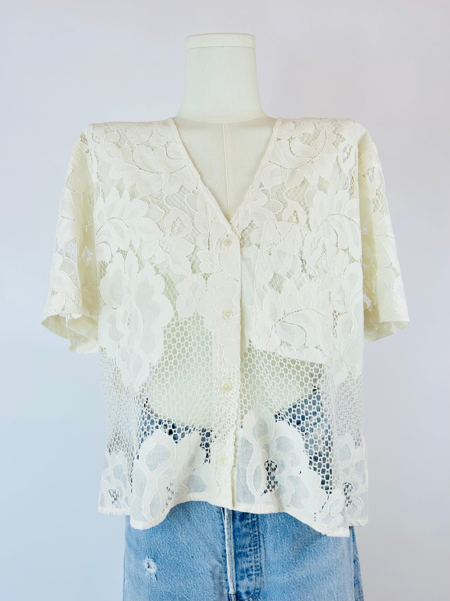 Mr. Larkin Cream Lace Top