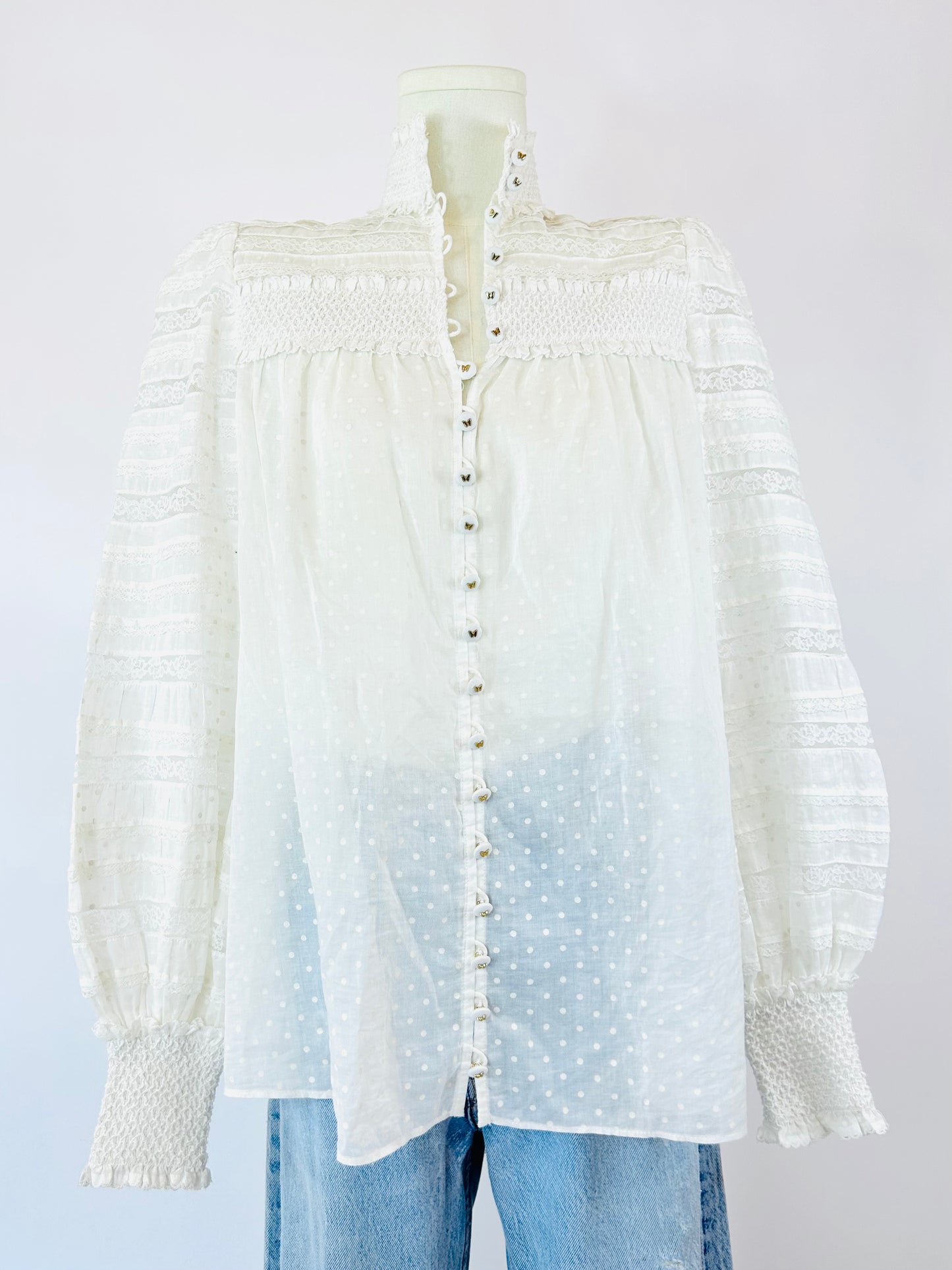 Zimmerman Cream Smocked Blouse