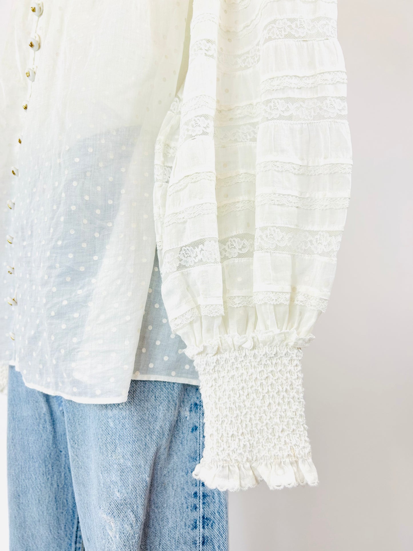 Zimmerman Cream Smocked Blouse