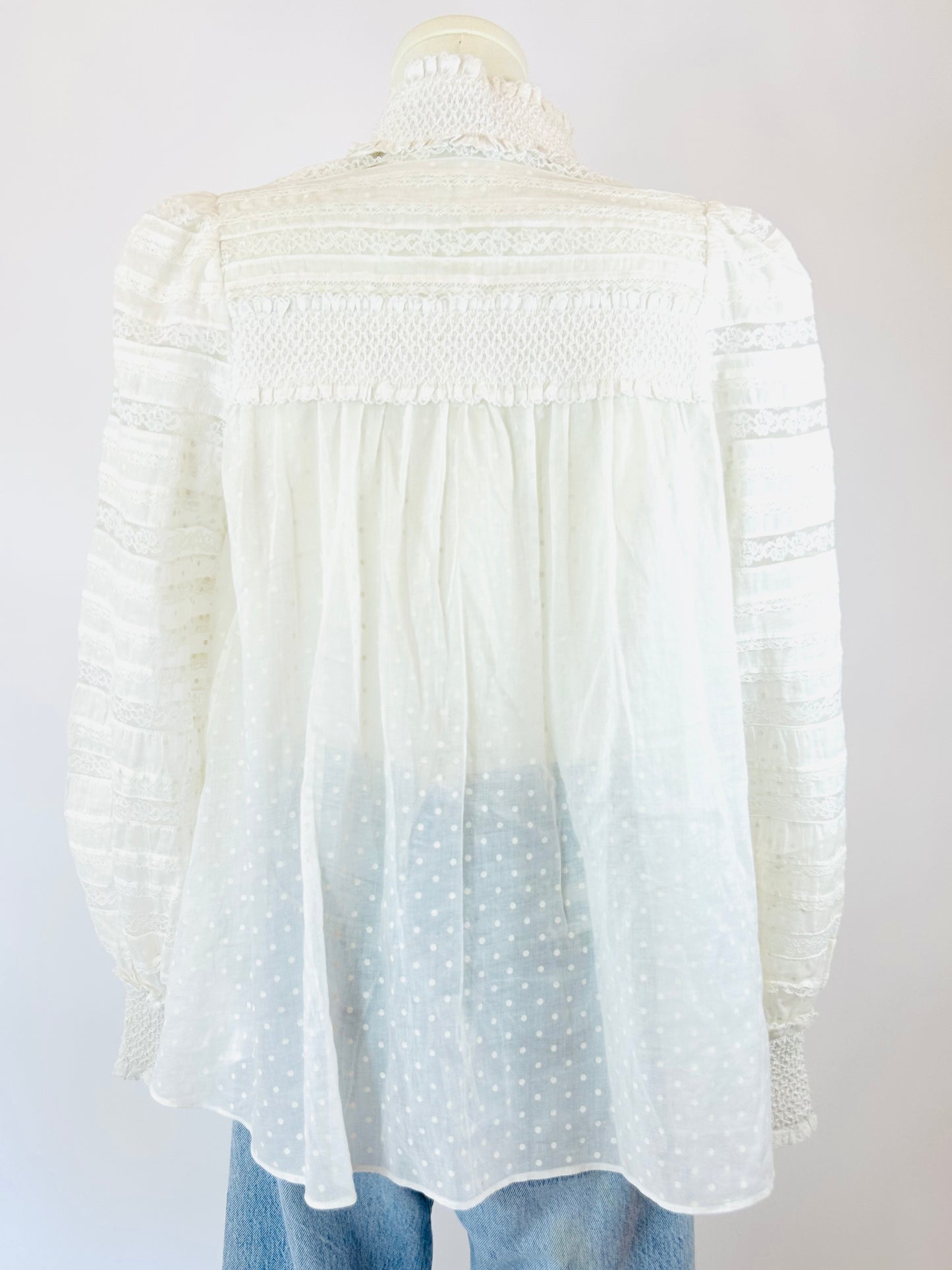 Zimmerman Cream Smocked Blouse