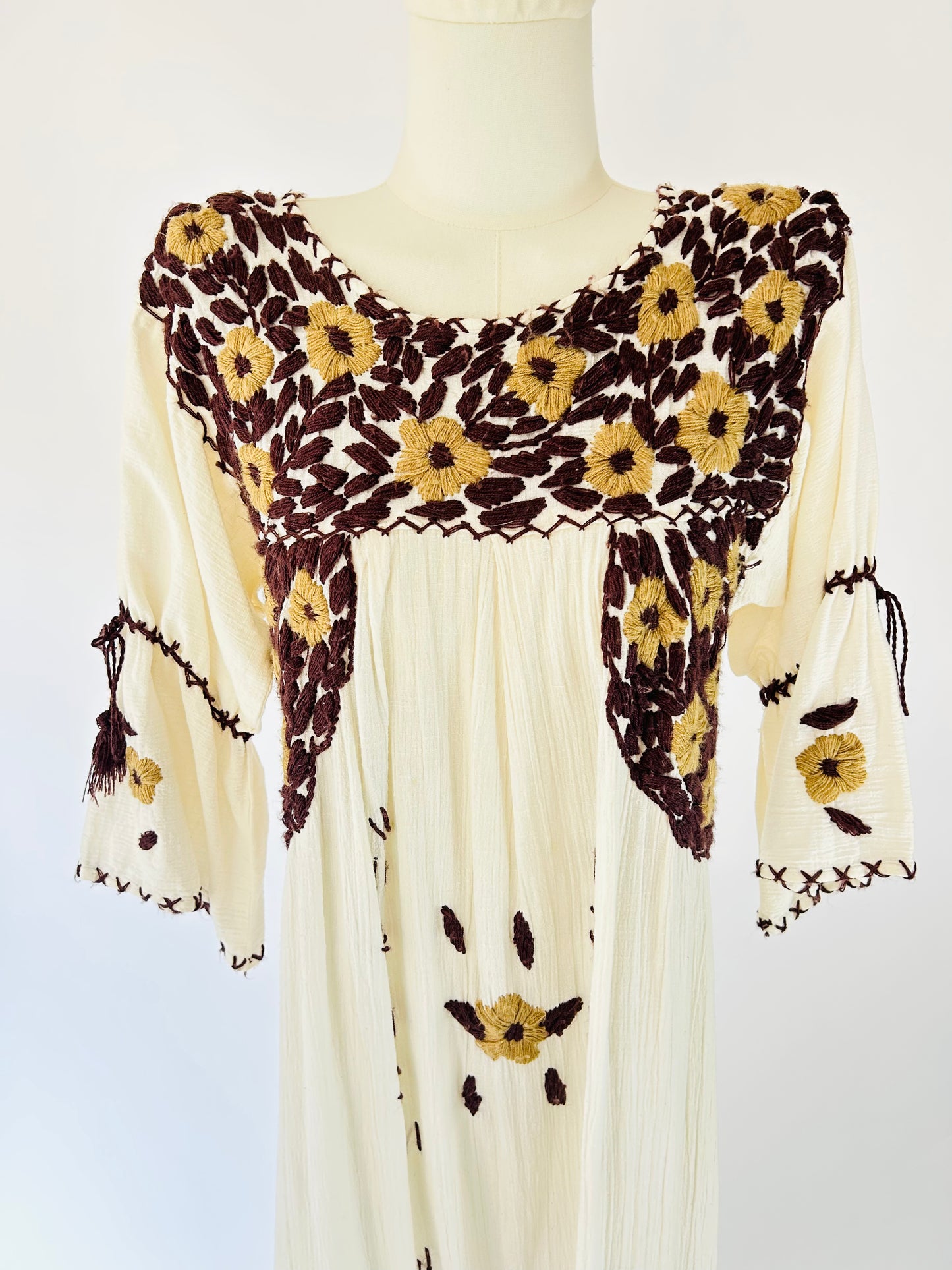 Vintage 1970s Hand Embroidered Caftan