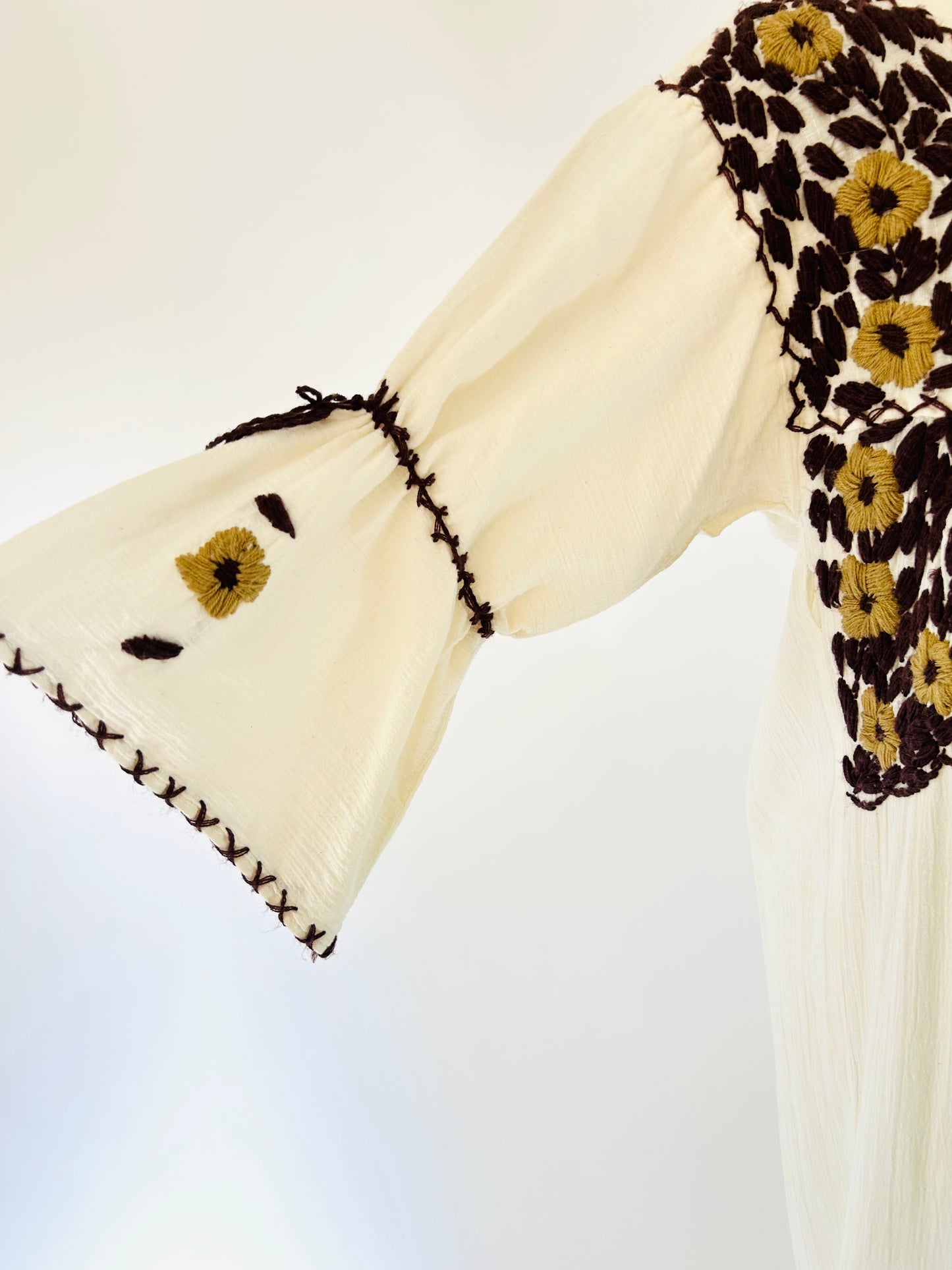 Vintage 1970s Hand Embroidered Caftan