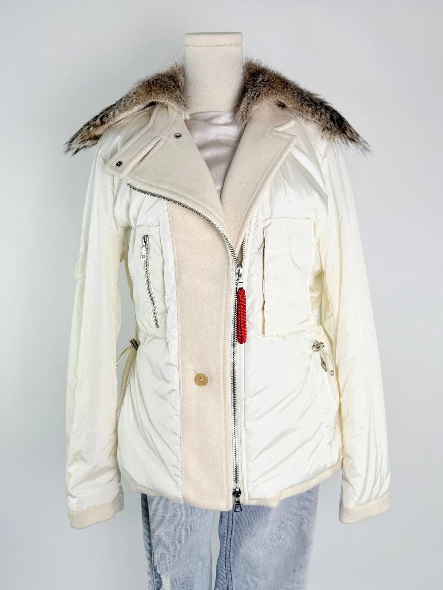 Vintage Prada White Fox Fur Coat