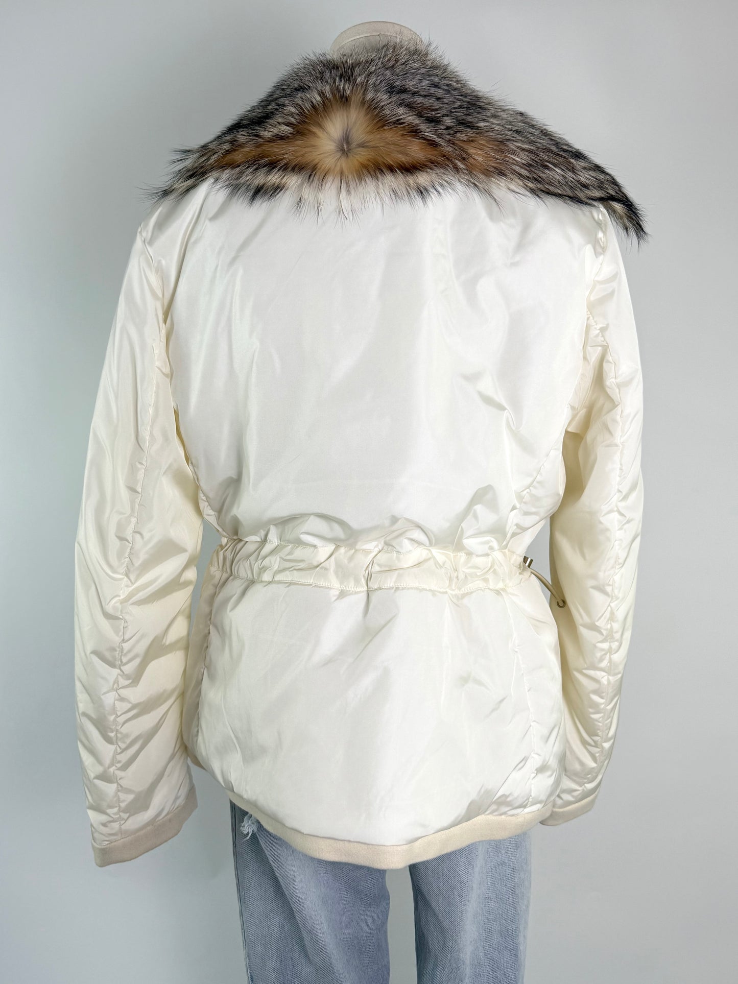 Vintage Prada White Fox Fur Coat