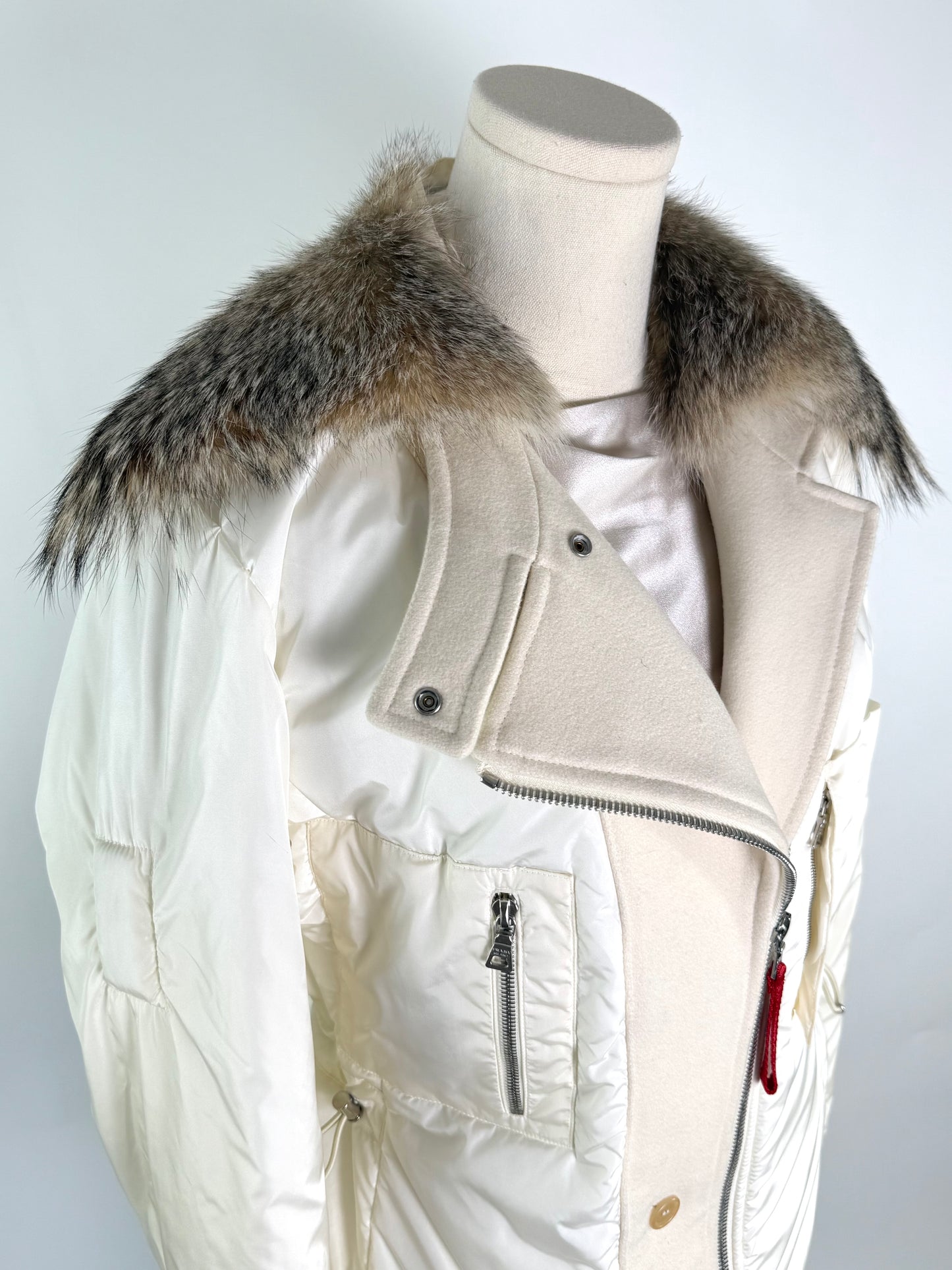 Vintage Prada White Fox Fur Coat