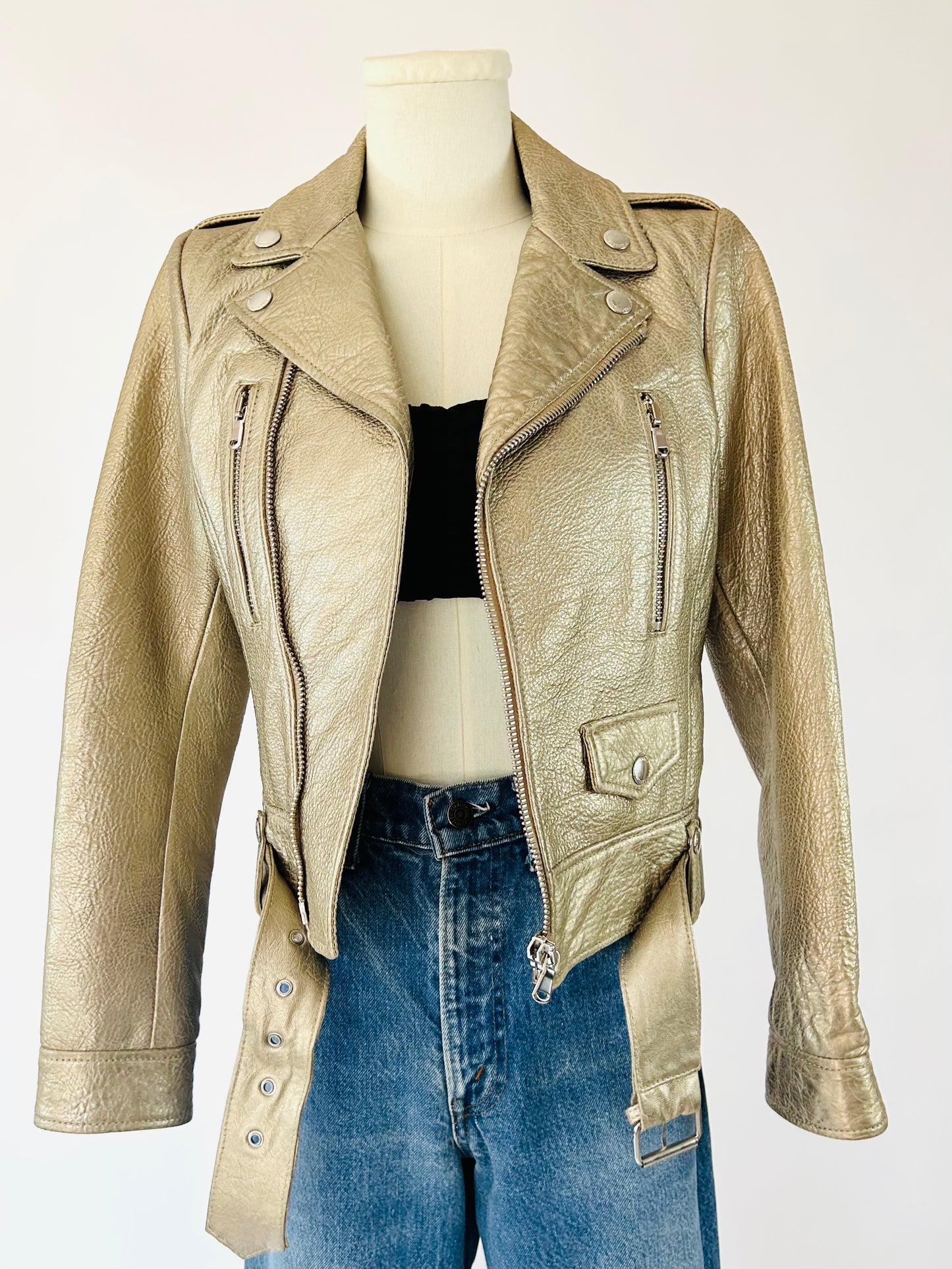 Valentino Gold Platinum MotoJacket