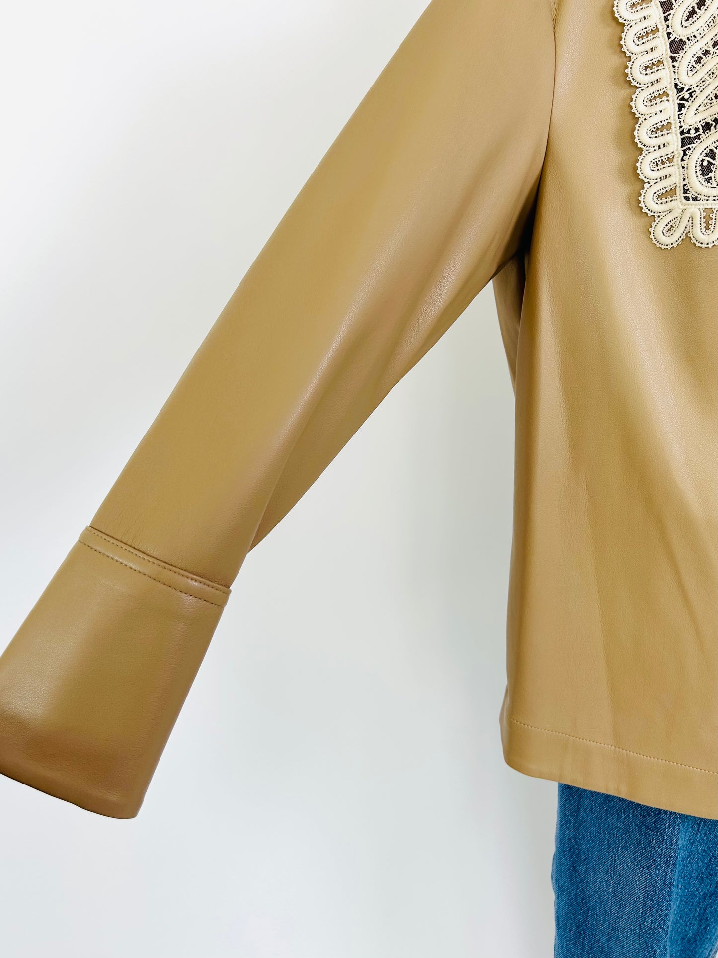 Jonathan Simkhai Tan Faux Leather Shirt