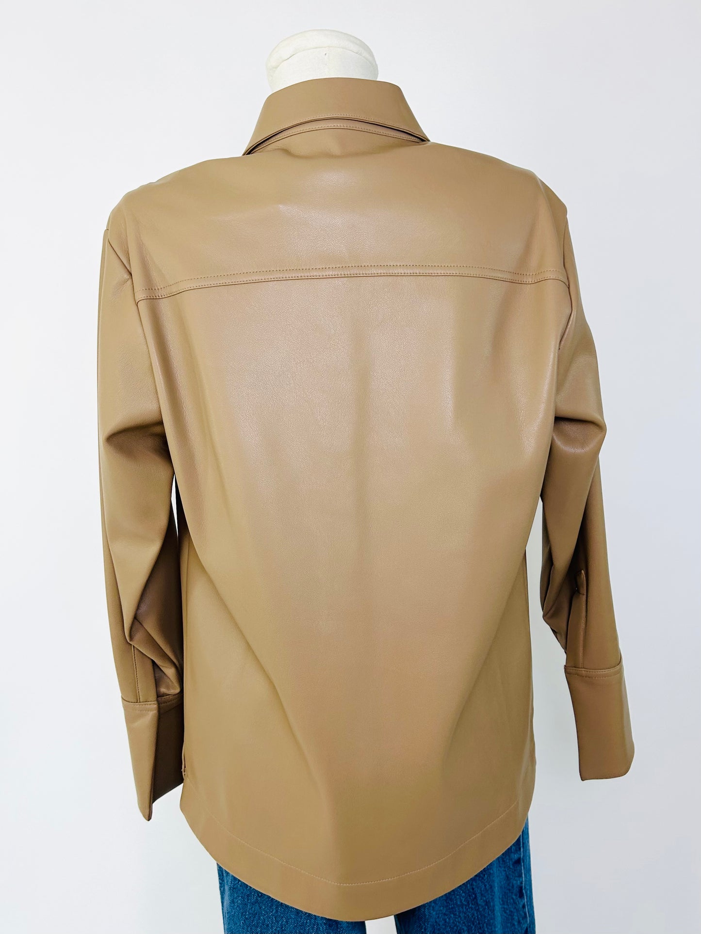Jonathan Simkhai Tan Faux Leather Shirt