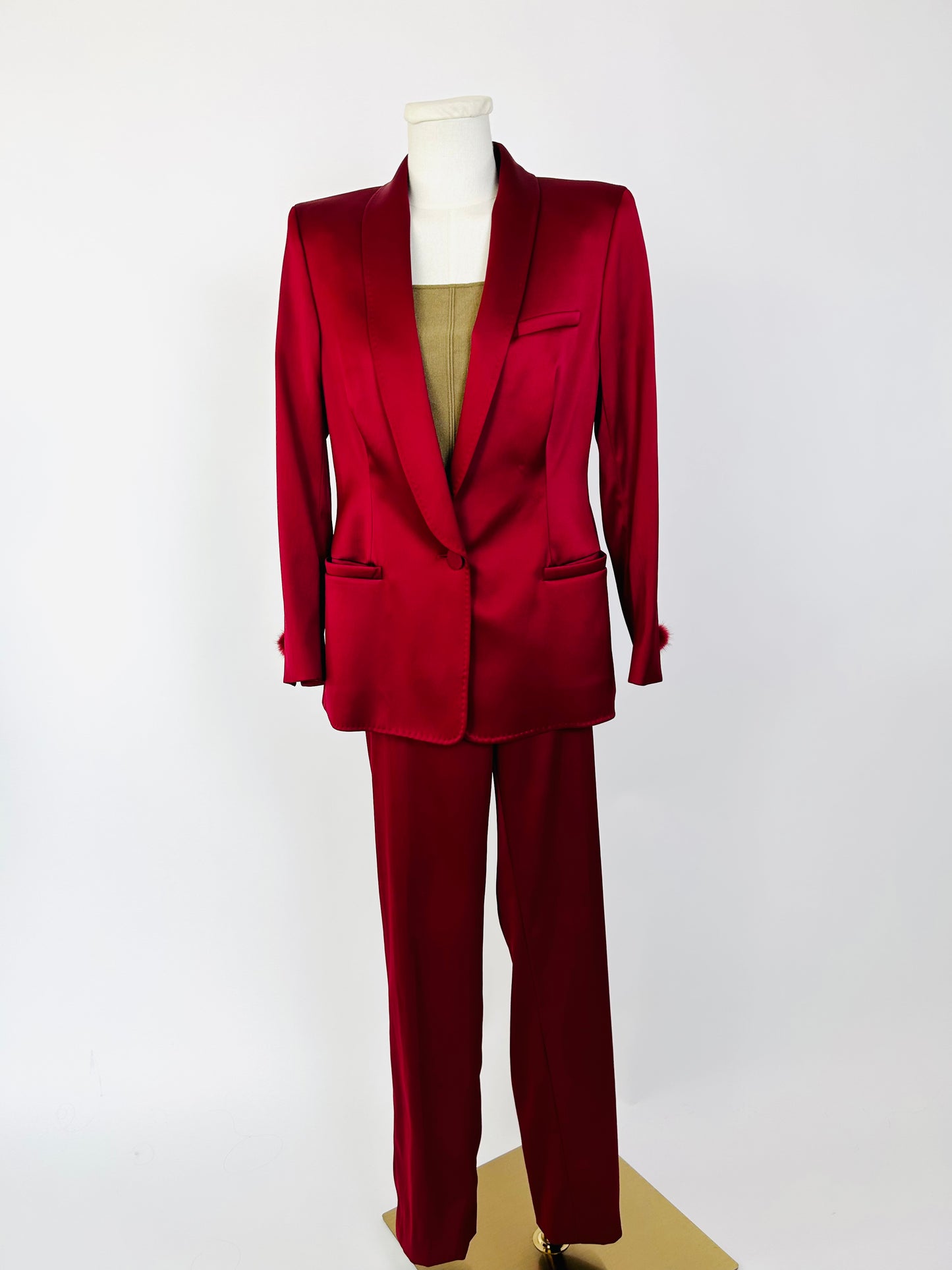 Escada Maroon Blazer and Pants