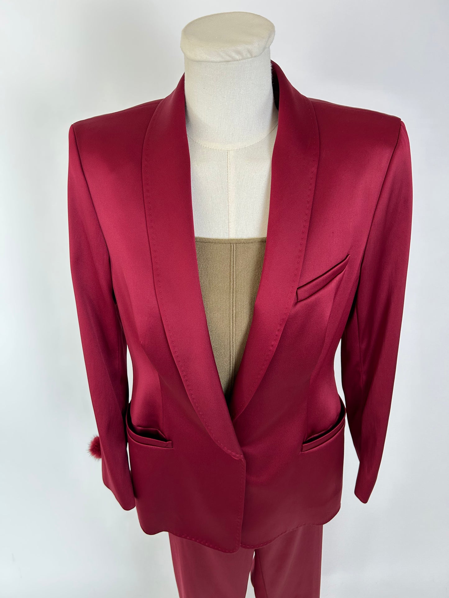 Escada Maroon Blazer and Pants
