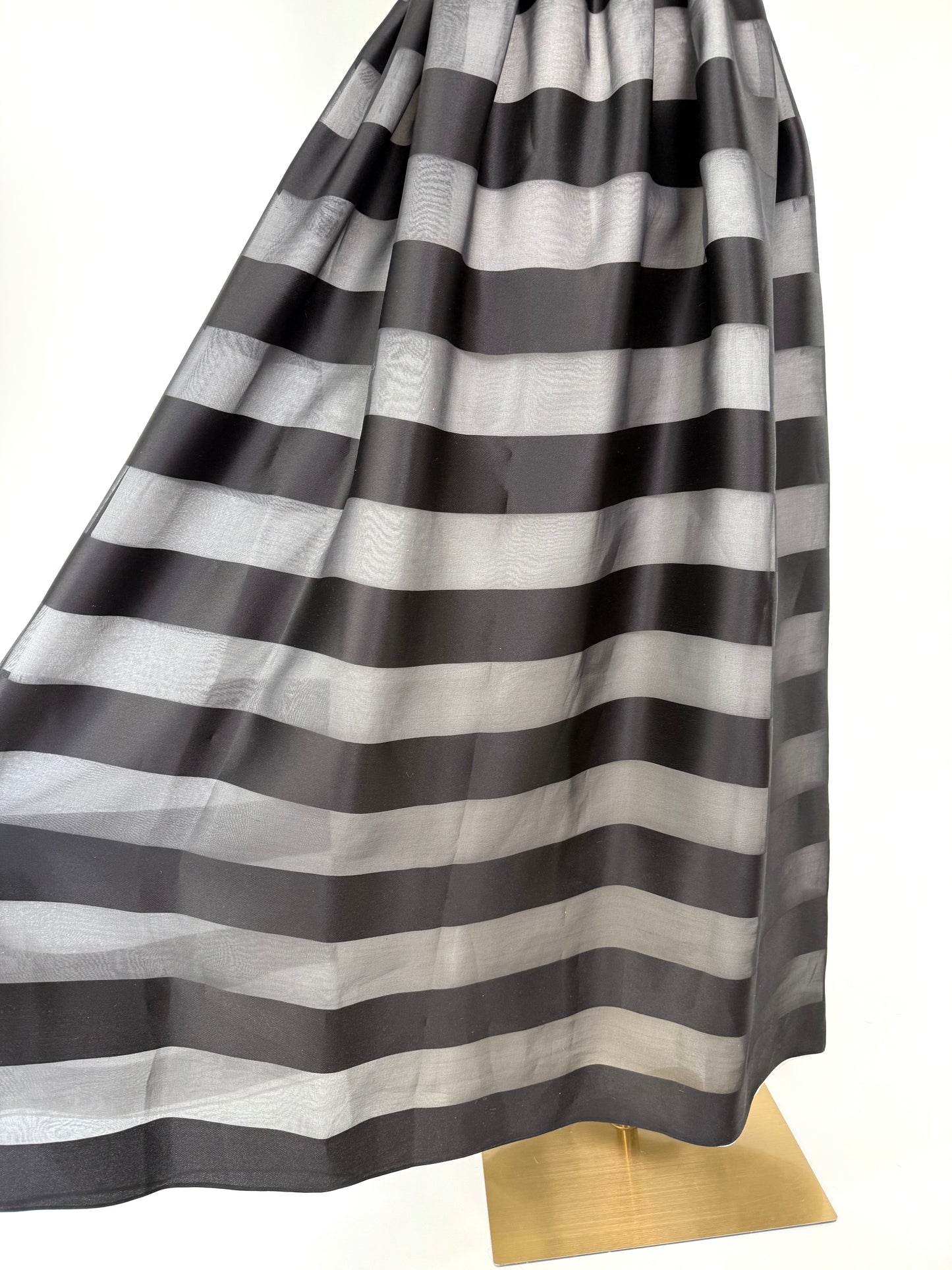 Vintage Eric Gaskins Sheer Black Stripe Dress