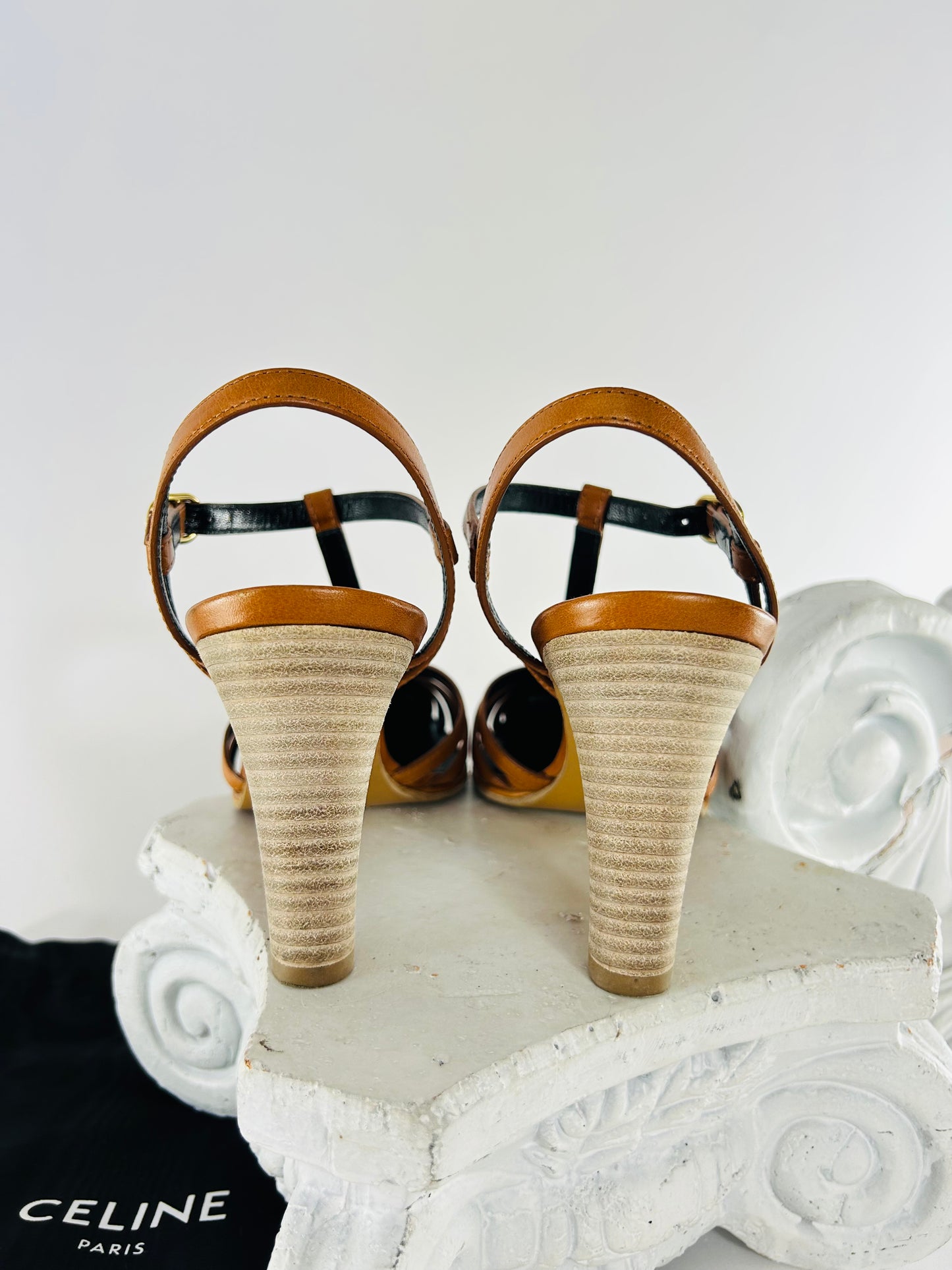 Celine T Strap Leather Heel