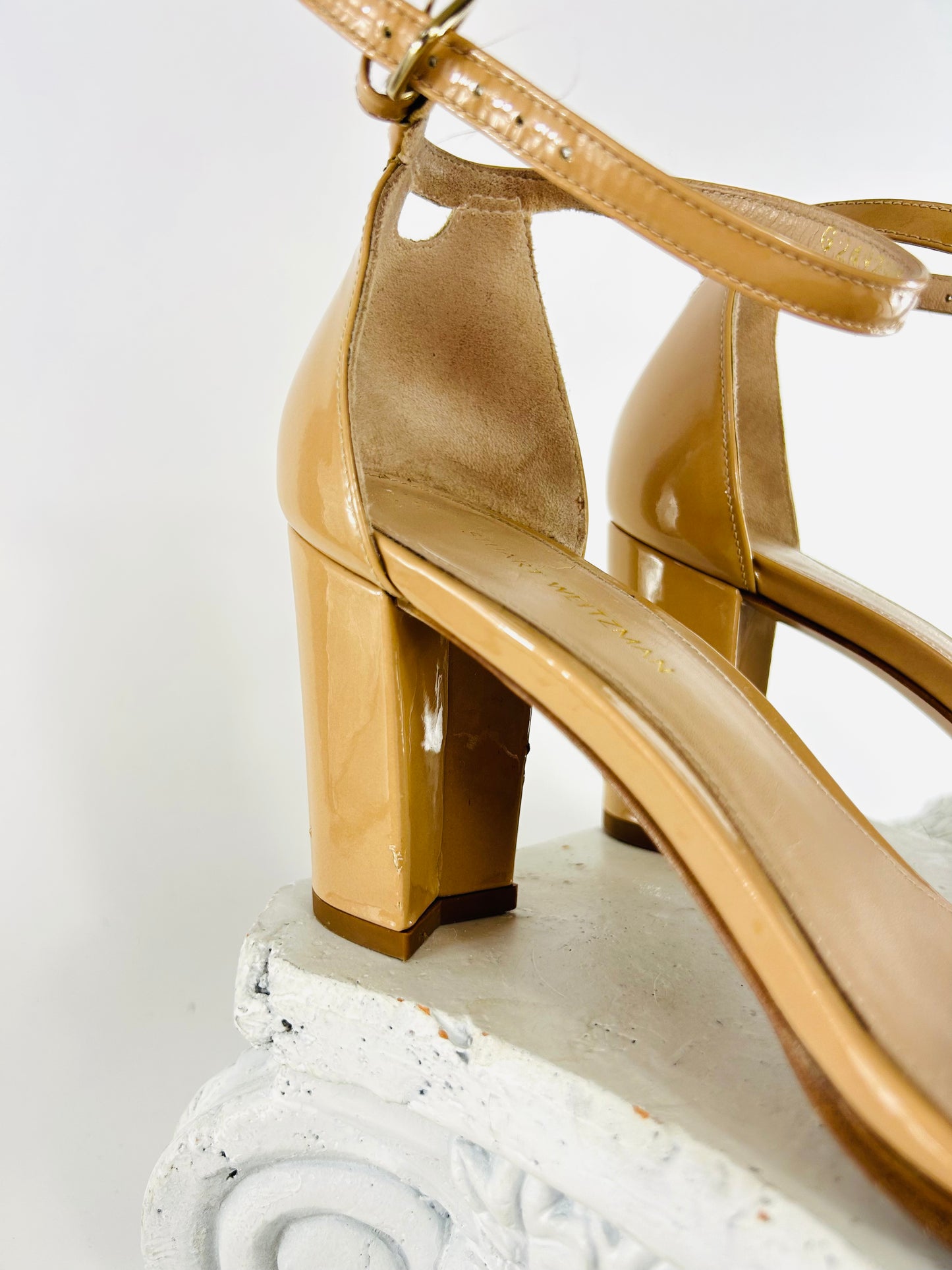 Stuart Weitzman Tan Patent Sandal
