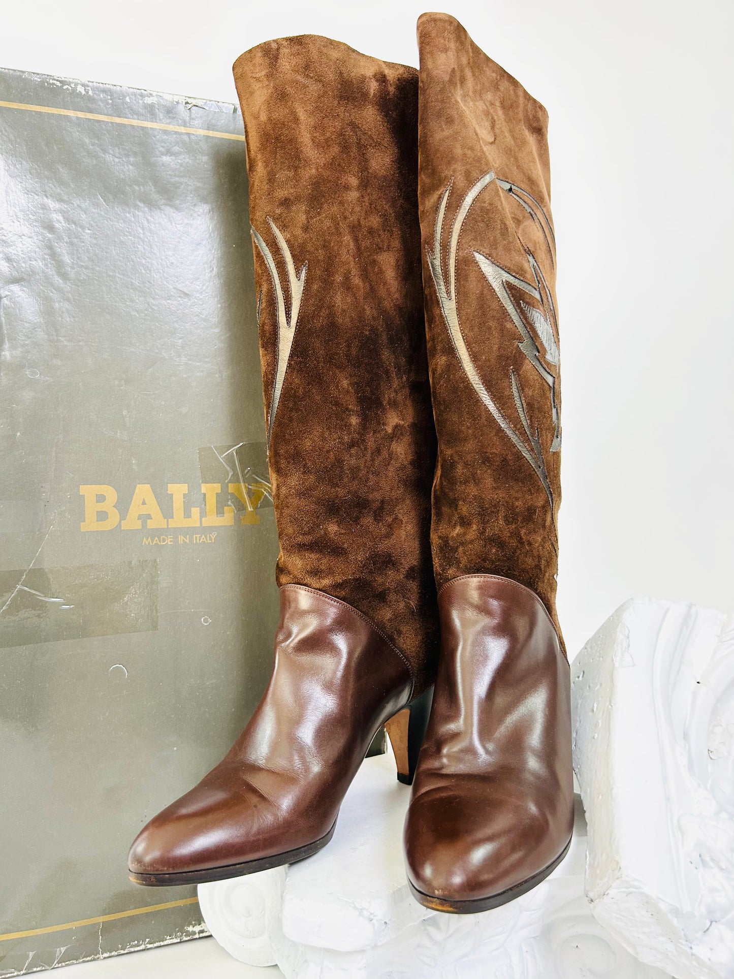 Vintage Bally Suede Heeled Boot