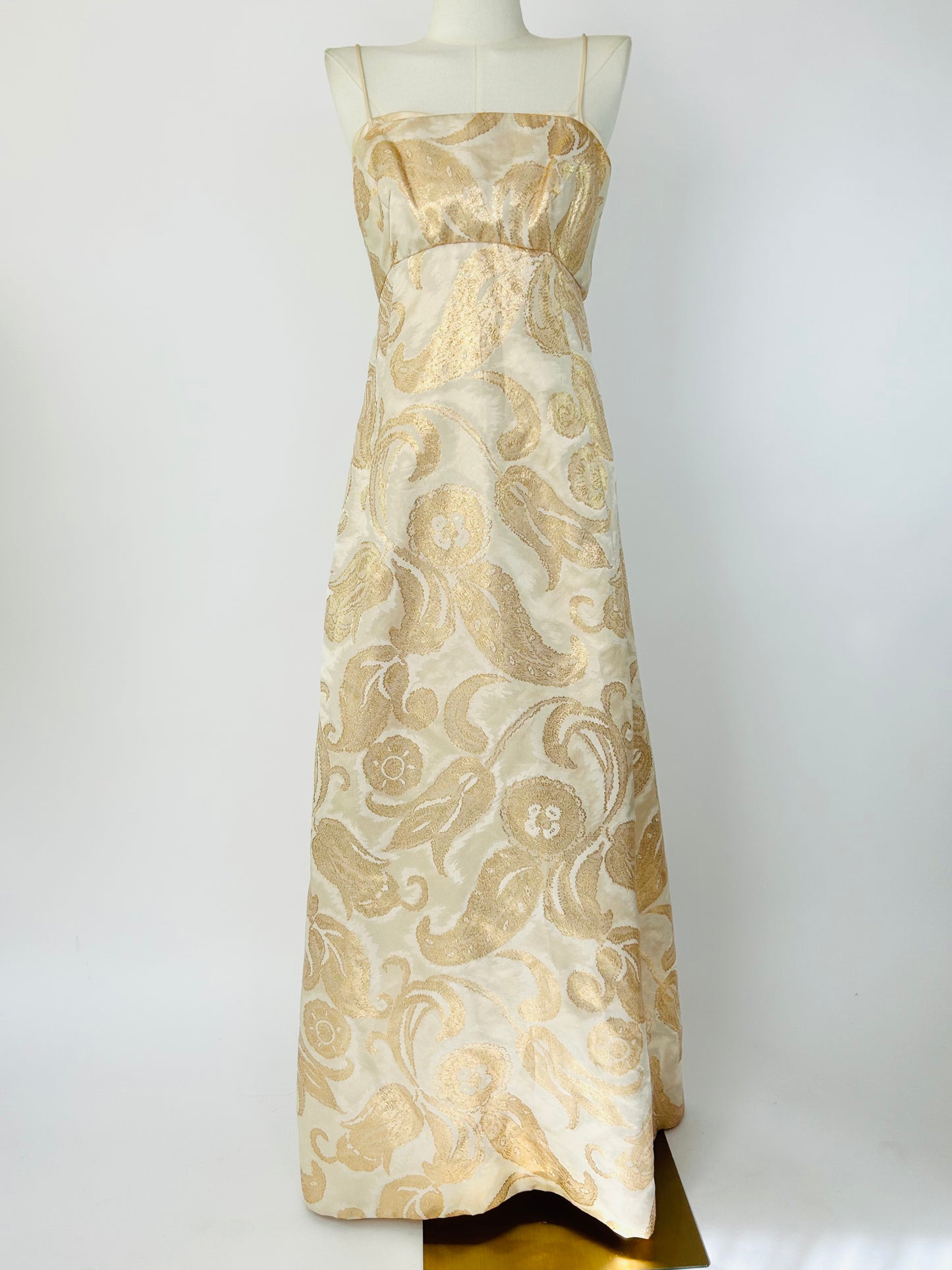 Vintage Malcom Star Brocade Maxi Dress