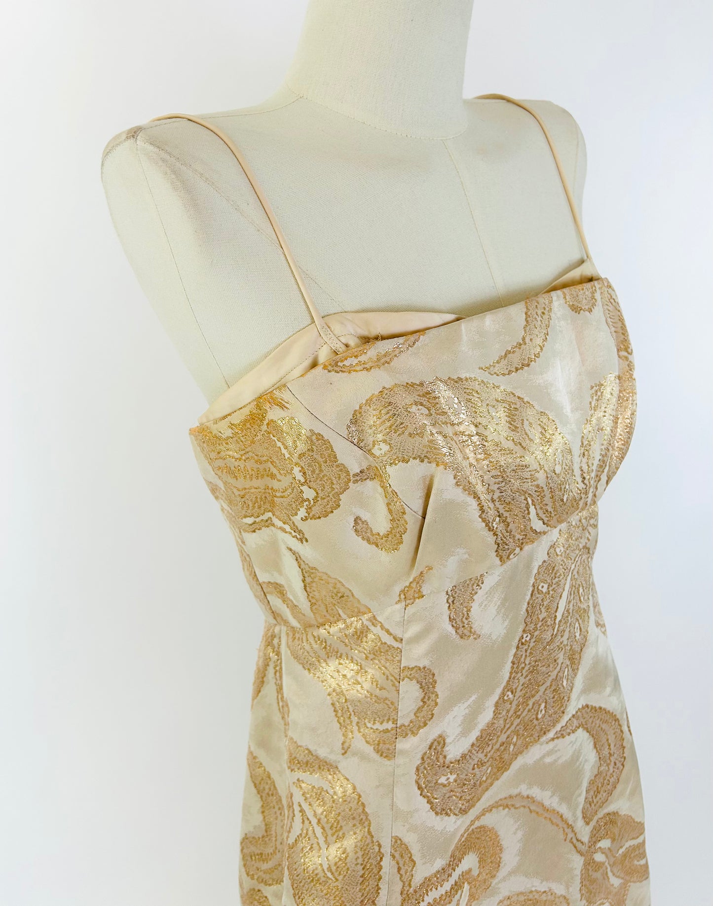 Vintage Malcom Star Brocade Maxi Dress