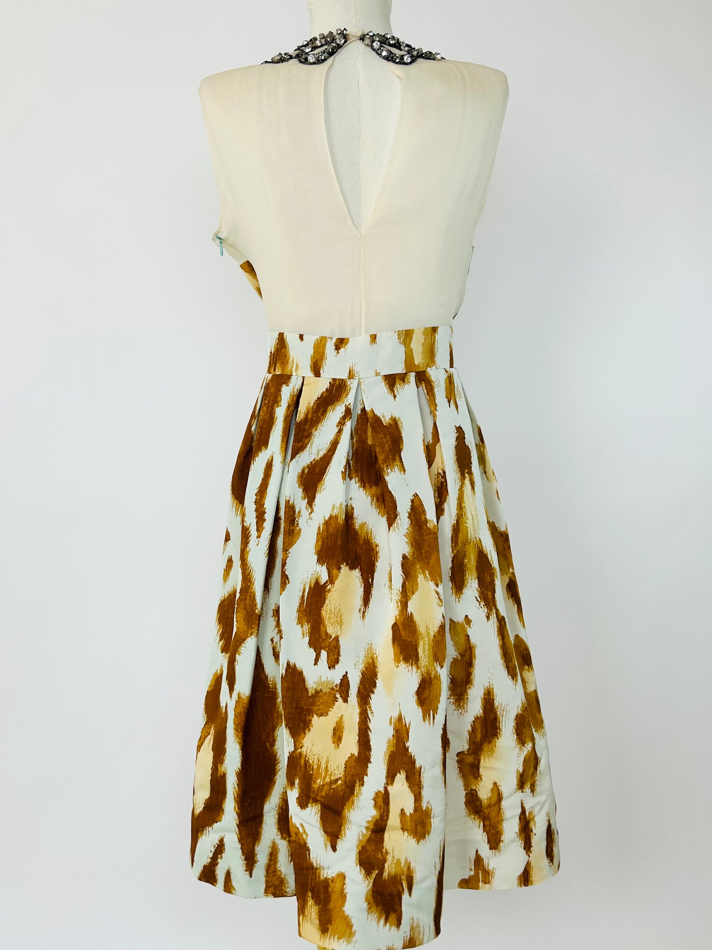 Y2K Dior by Galliano Runway Silk Cocktail Dress with Lesage Jewel Neck