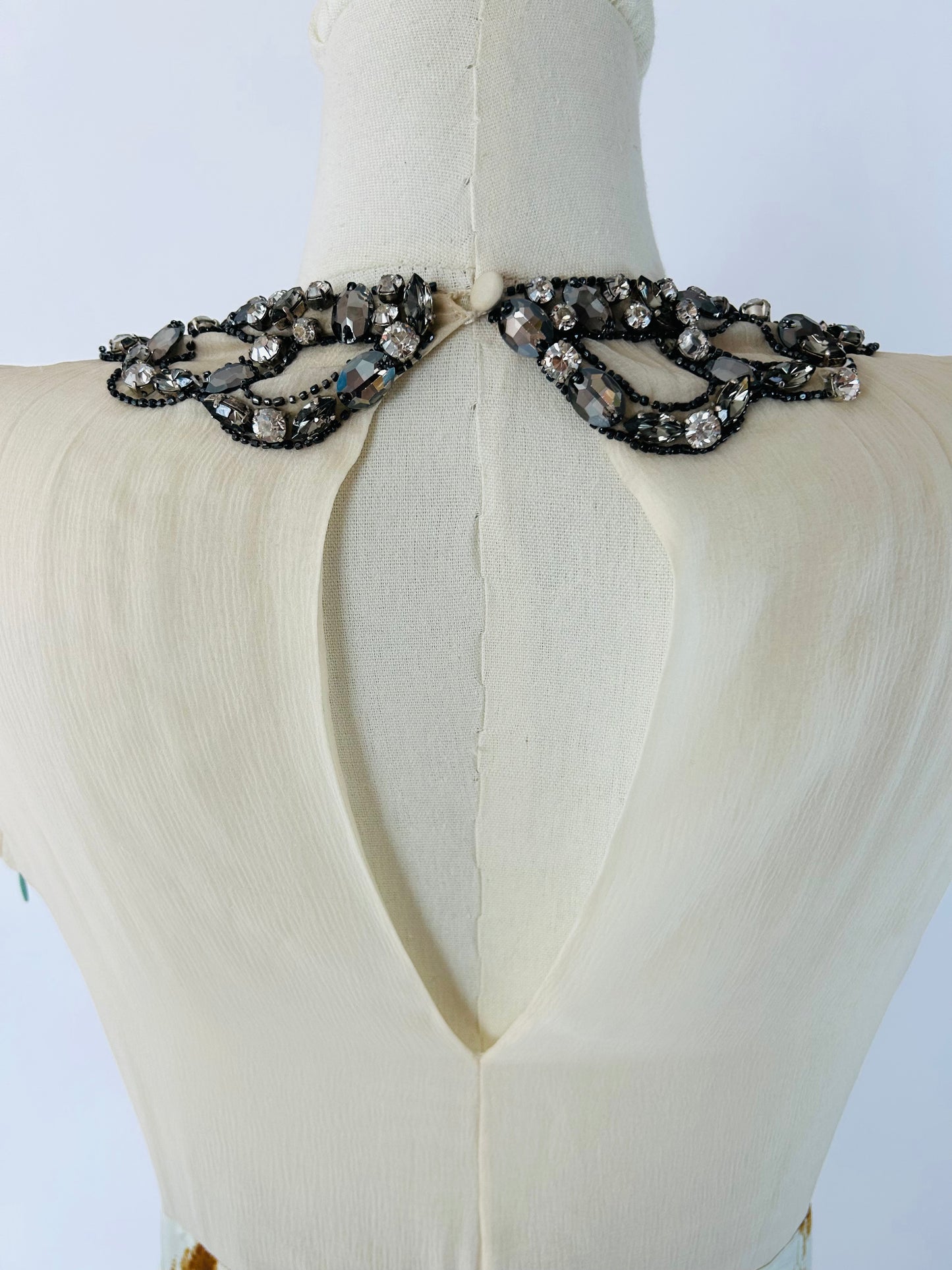 Y2K Dior by Galliano Runway Silk Cocktail Dress with Lesage Jewel Neck