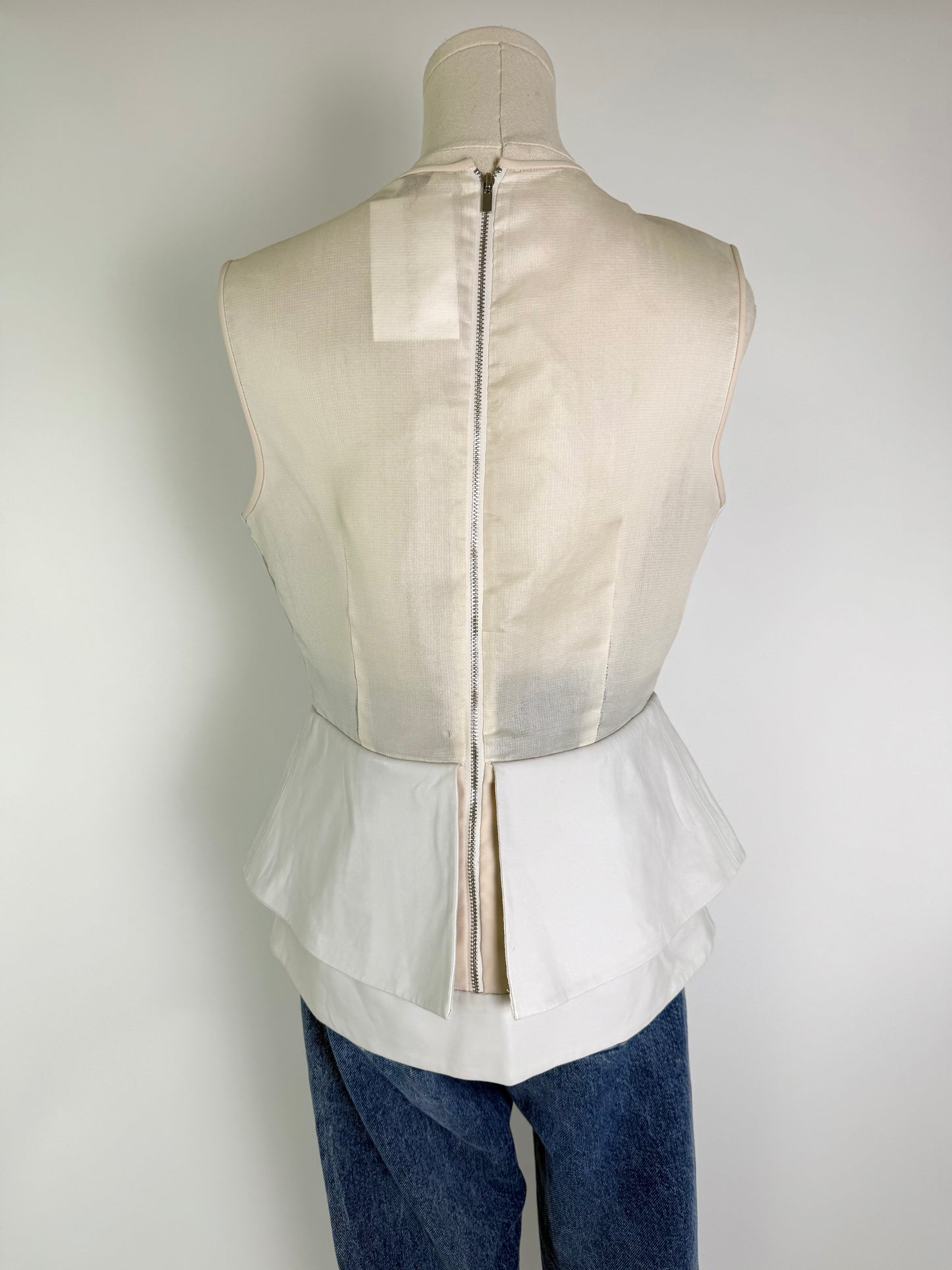 Diane Von Furstenberg Leather Peplum Top