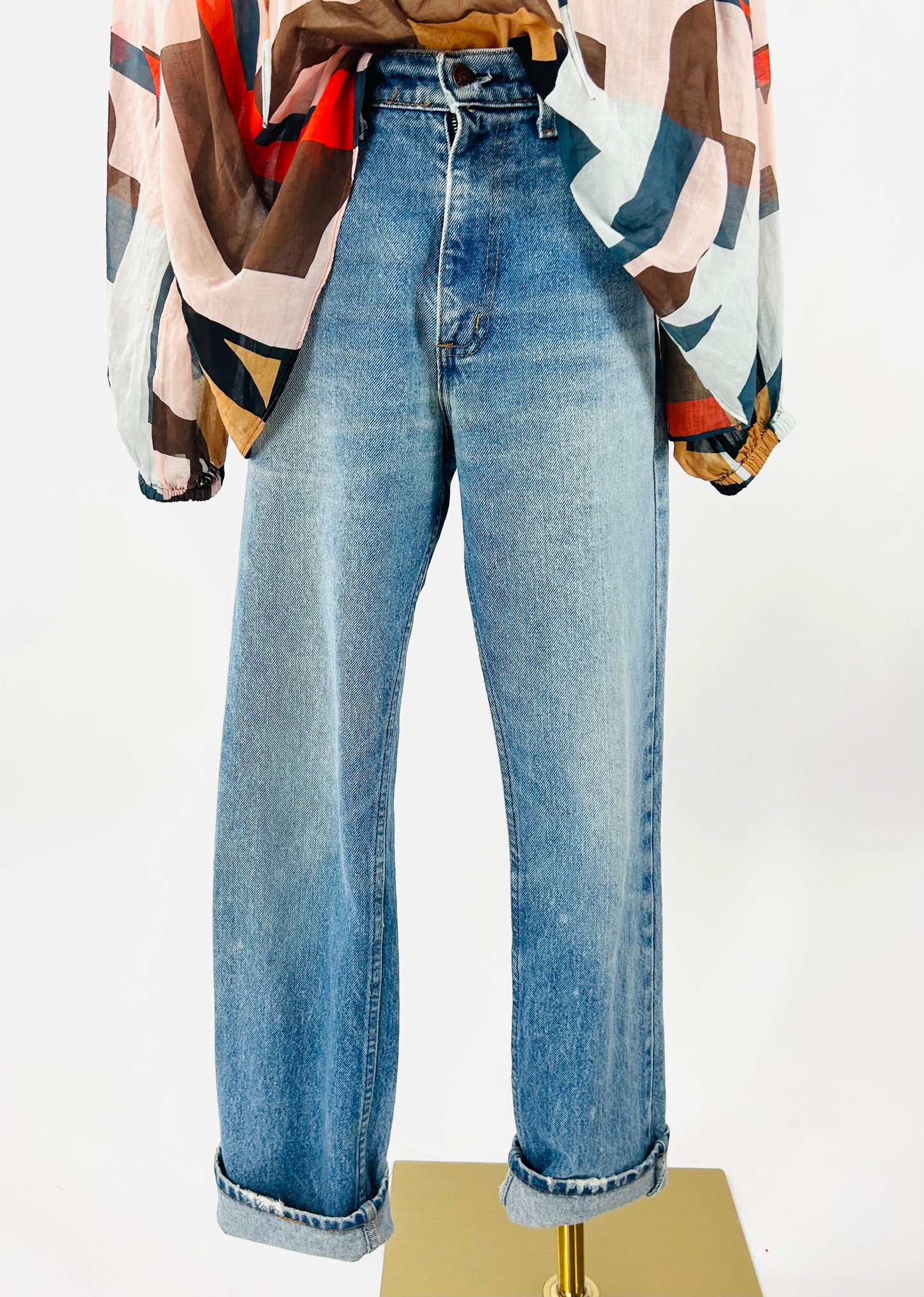 Vintage Plain Pocket Denim
