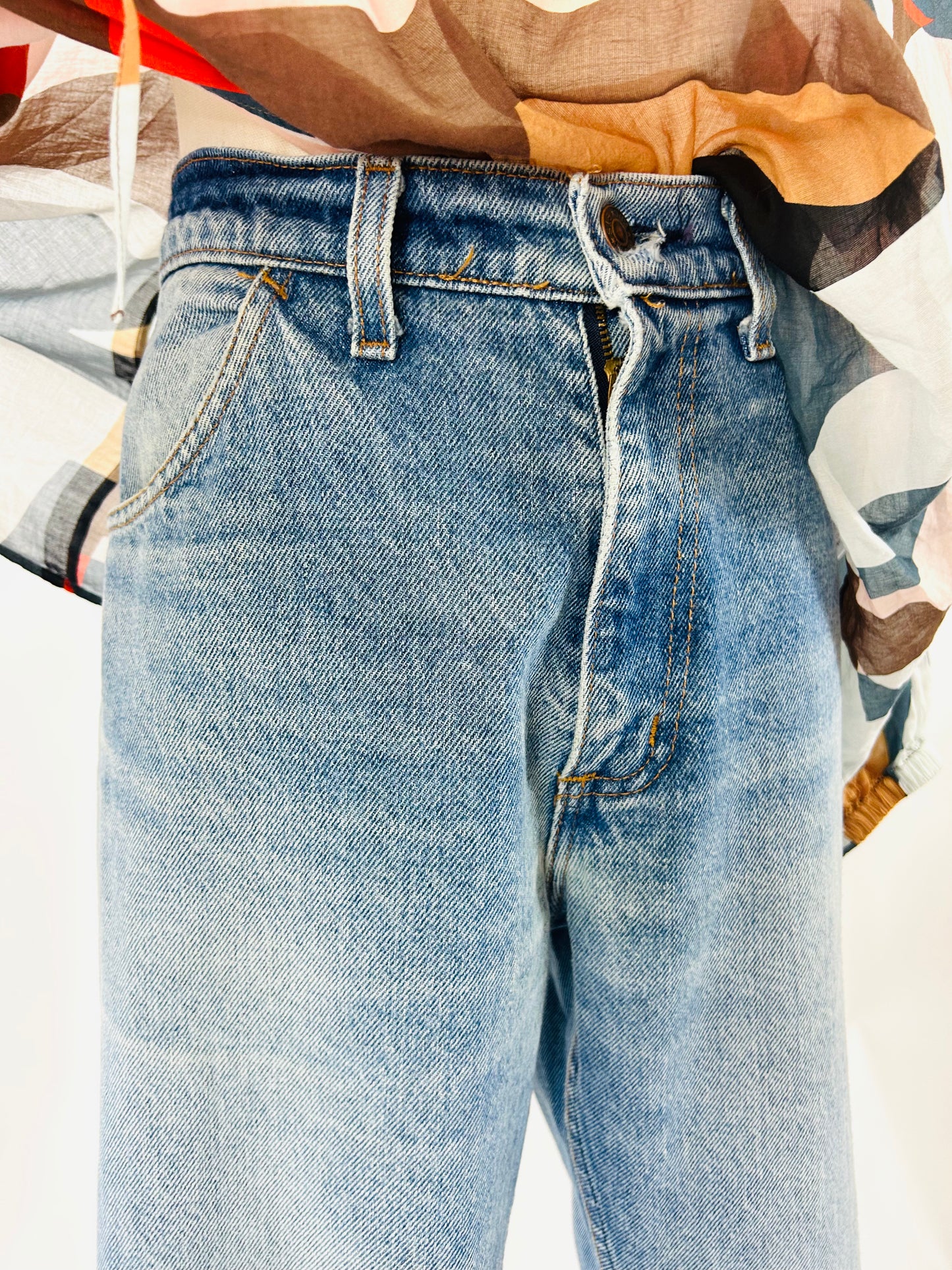 Vintage Plain Pocket Denim