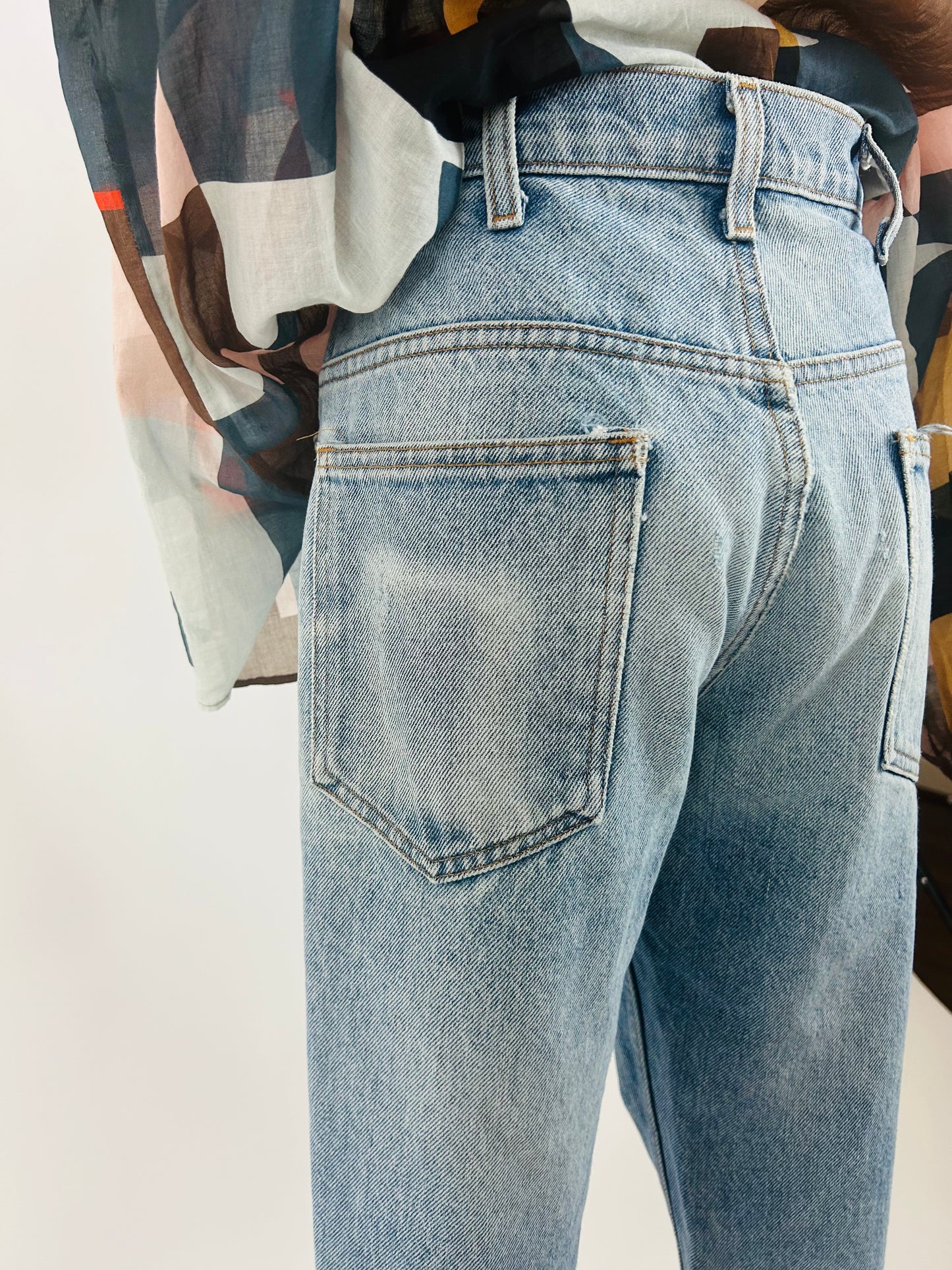 Vintage Plain Pocket Denim