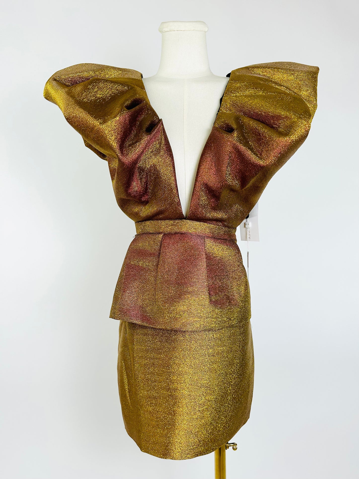 Ronny Kobo Gold Shimmer Dress