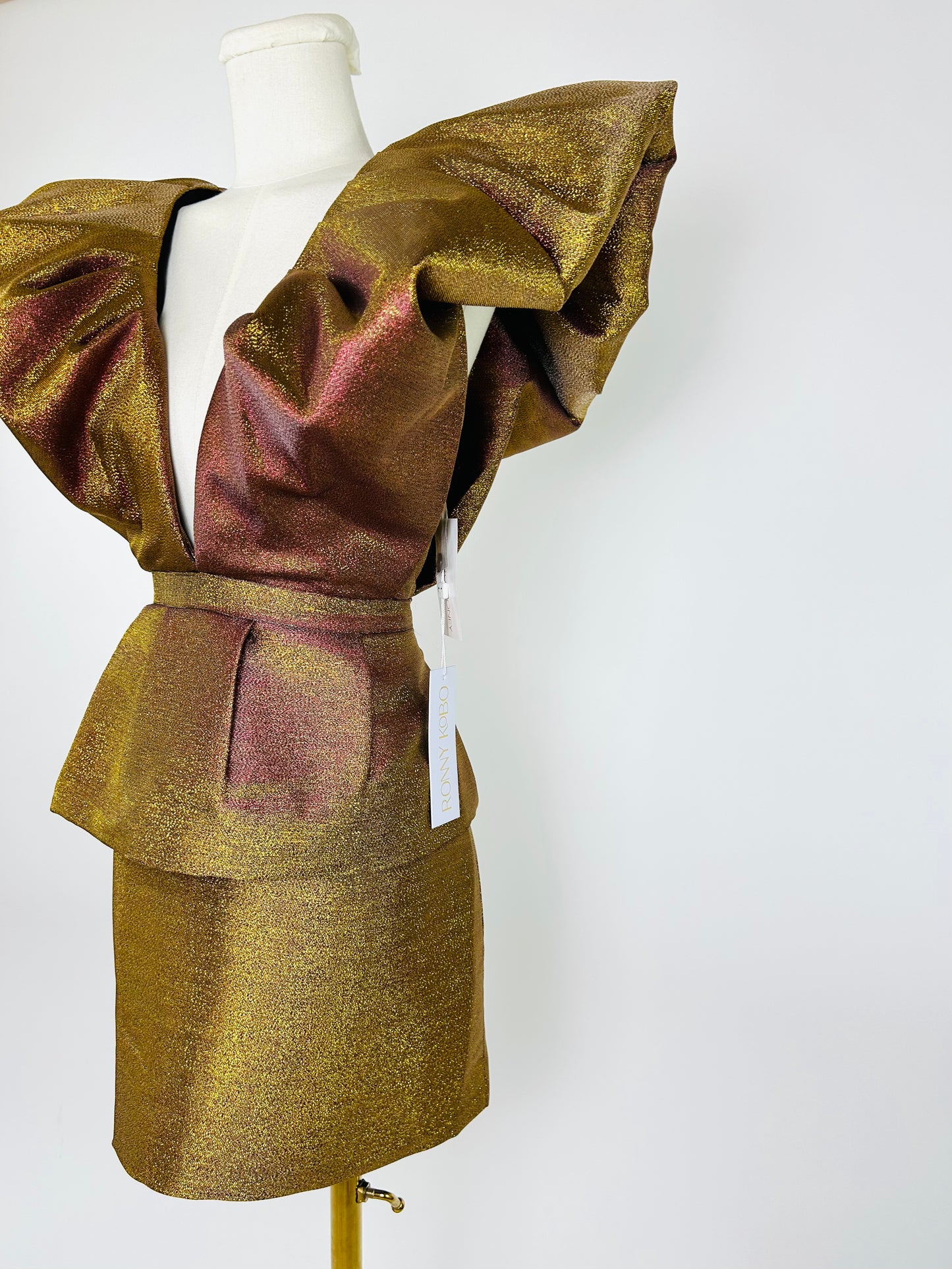Ronny Kobo Gold Shimmer Dress