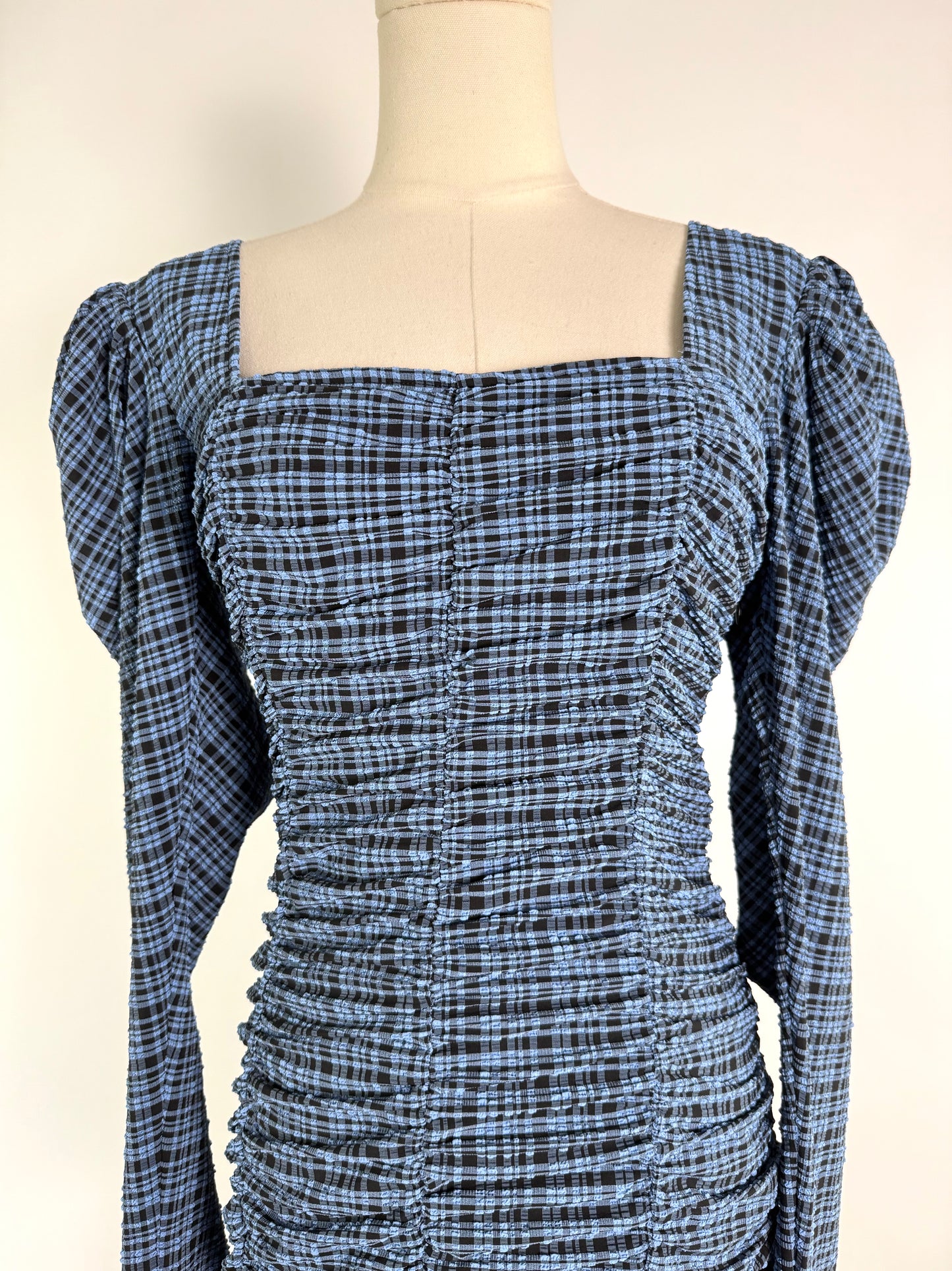 Ganni Blue and Black Dress