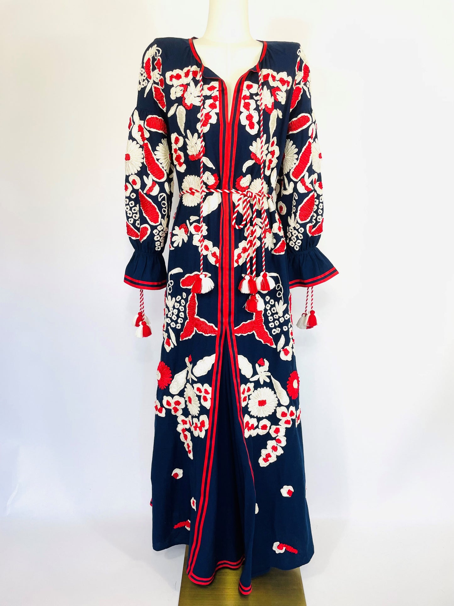 Frances Valentine Embroidered Maxi Caftan Dress