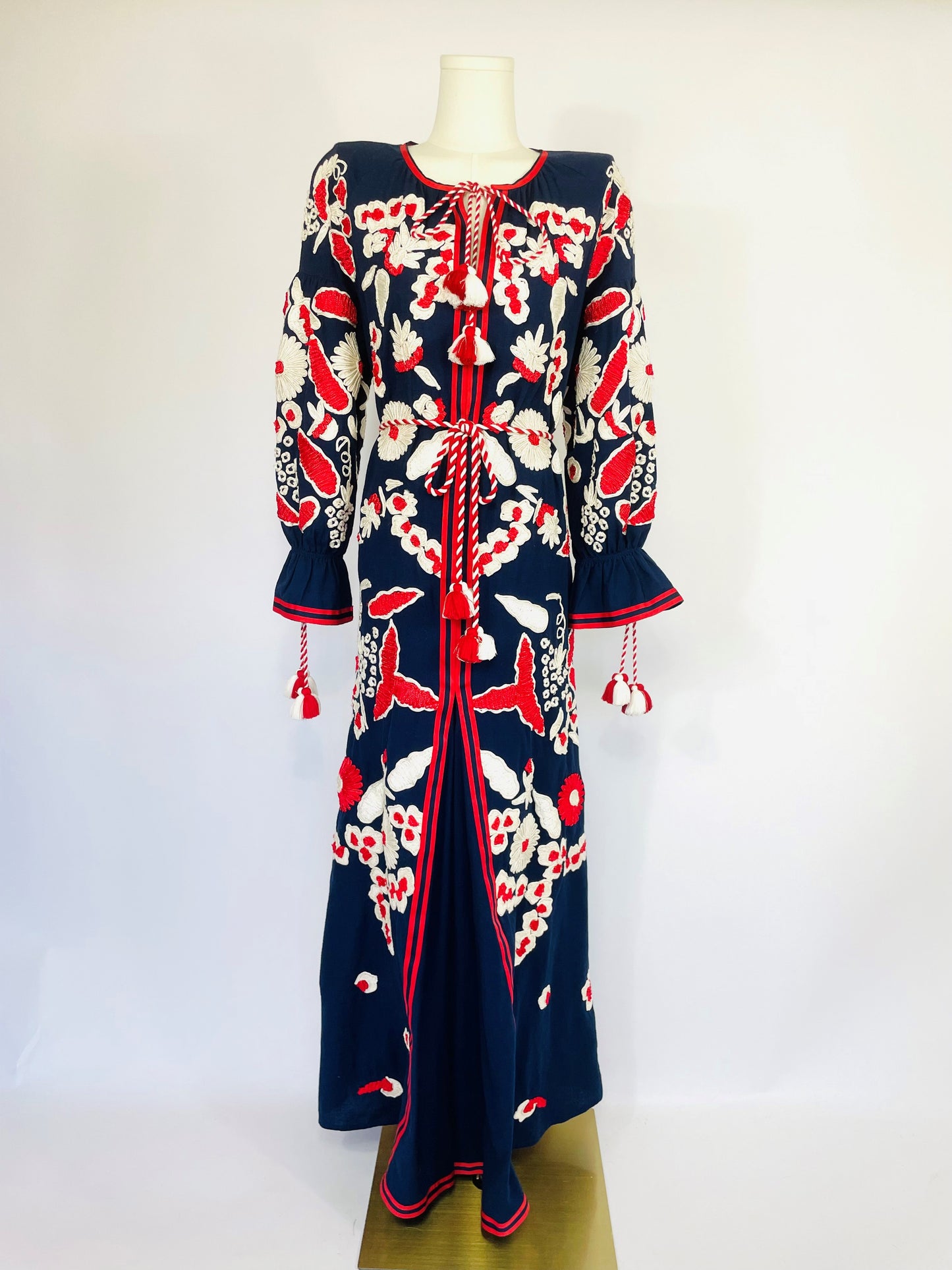 Frances Valentine Embroidered Maxi Caftan Dress