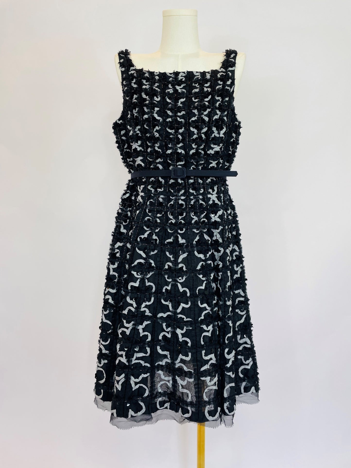 Oscar de la Renta Beaded Chiffon Dress
