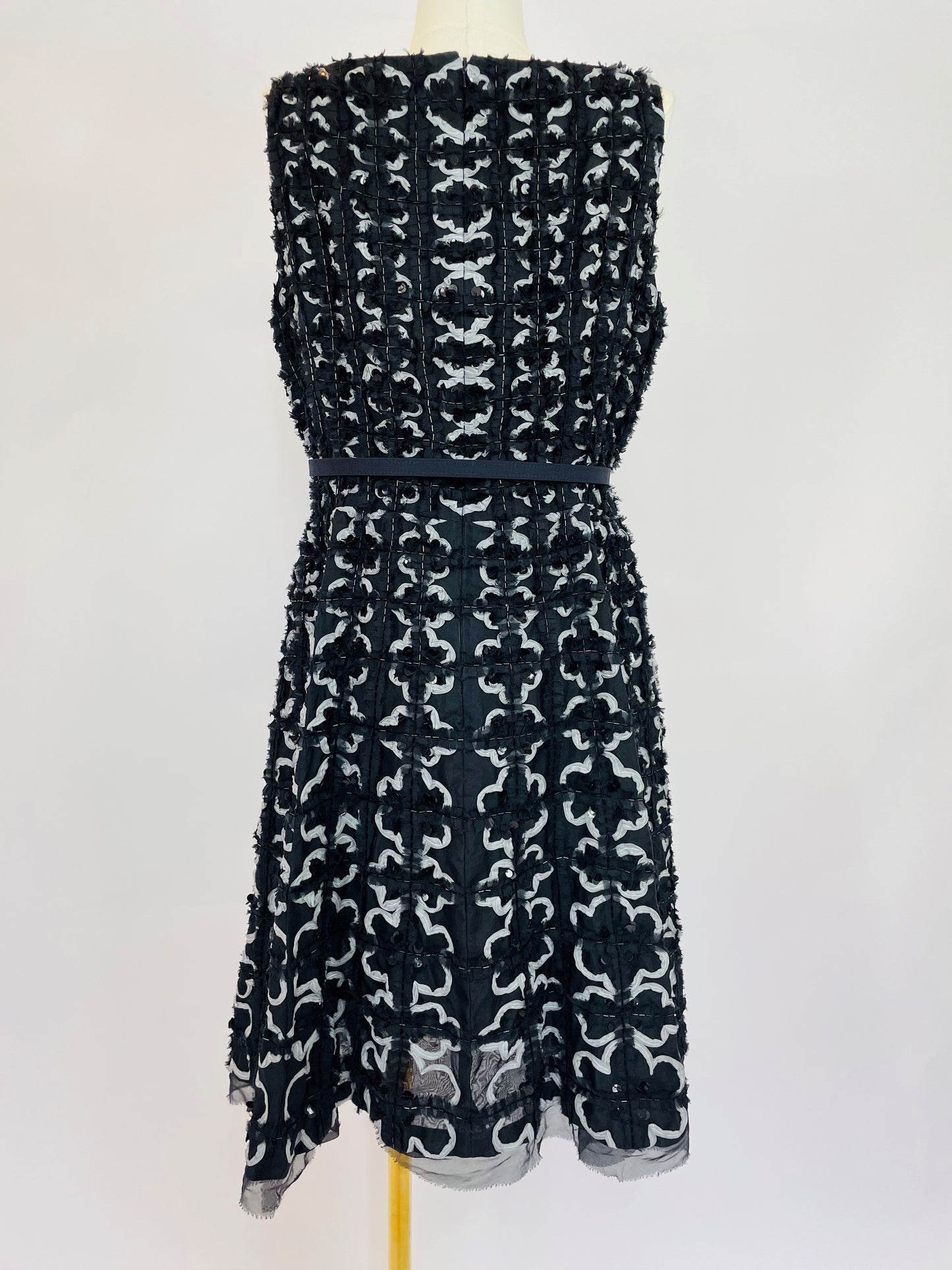 Oscar de la Renta Beaded Chiffon Dress