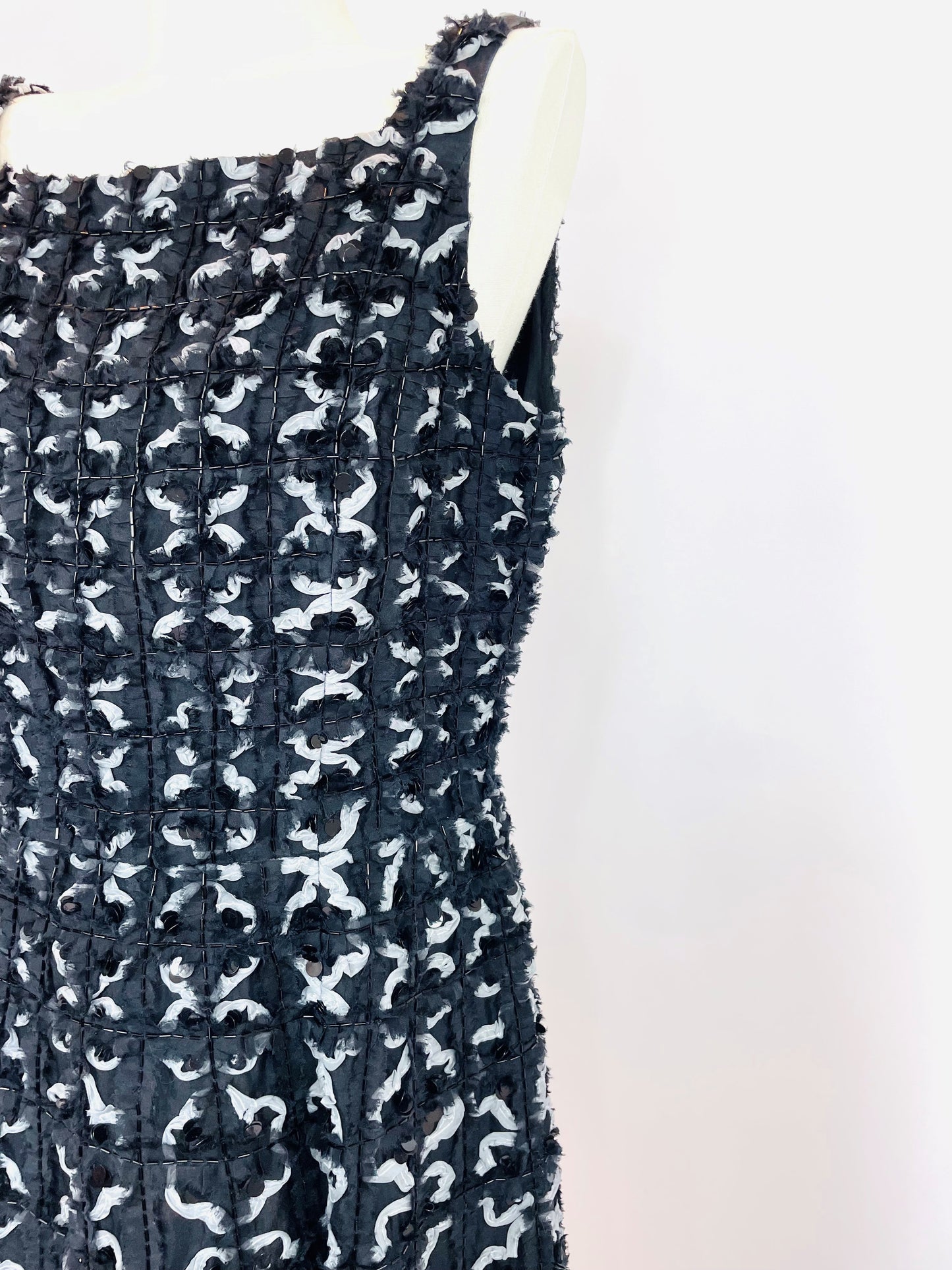 Oscar de la Renta Beaded Chiffon Dress