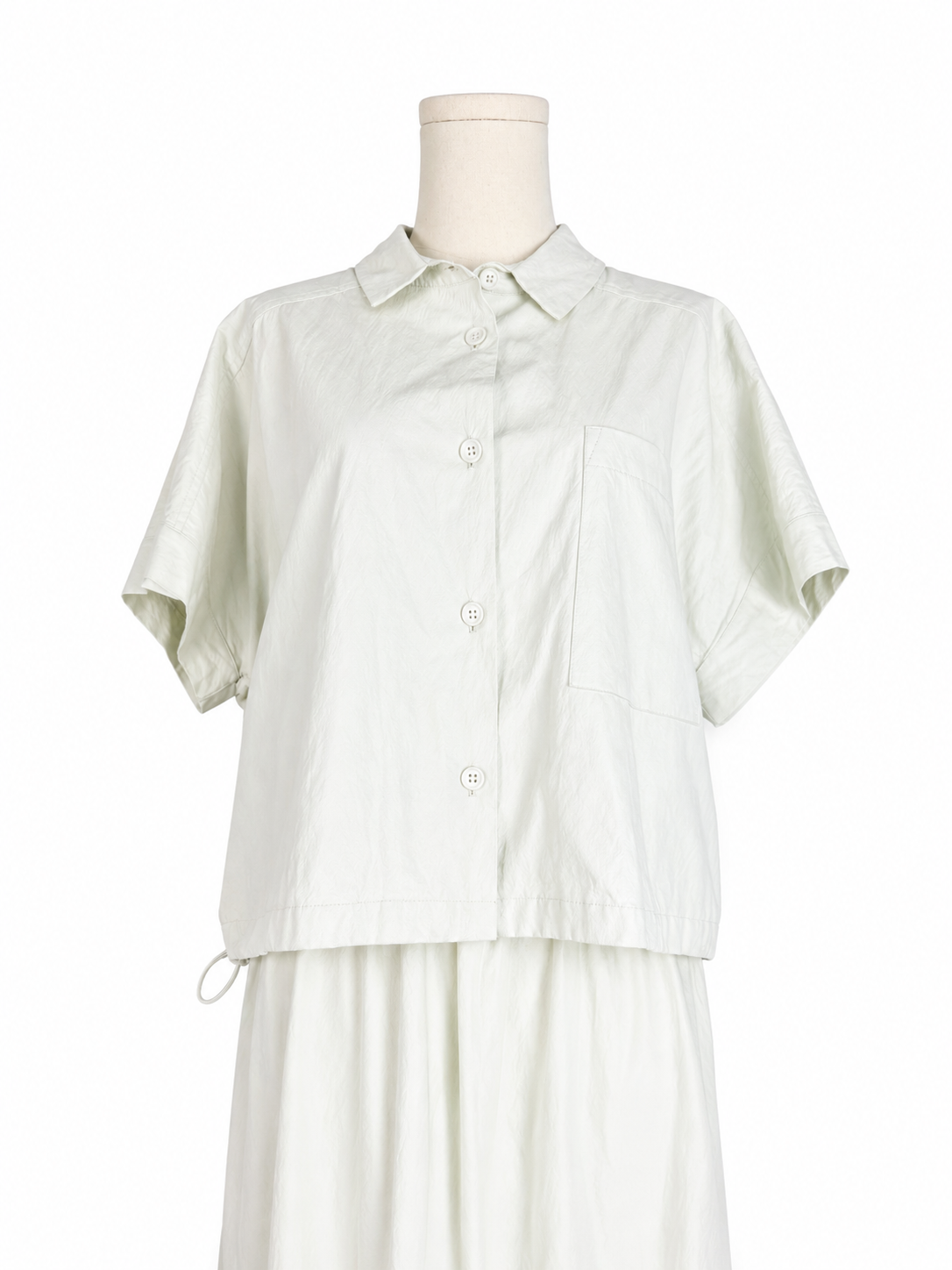 Pharaoh Zoey Shirt In Faux Leather Ivory