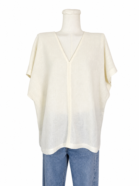 Black Crane V-Neck Top