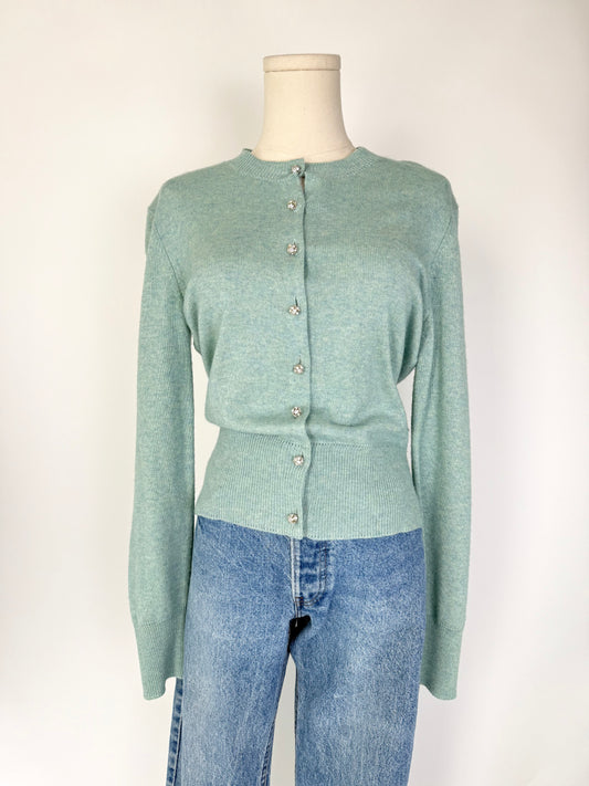 Vintage Rhinestone Button  Cardigan