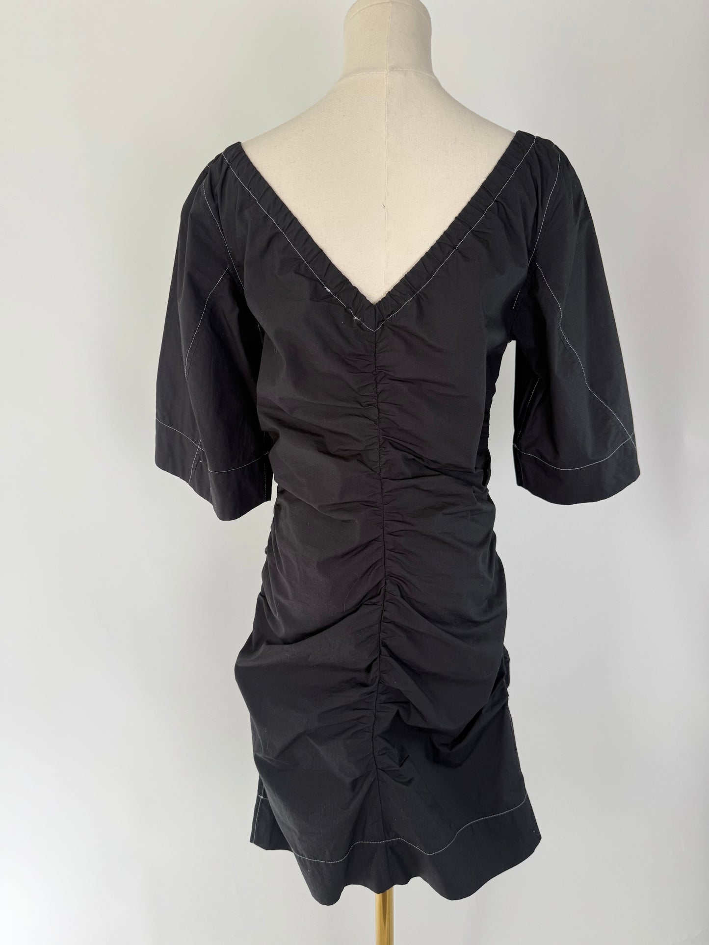 Ganni Poplin Rouched Dress