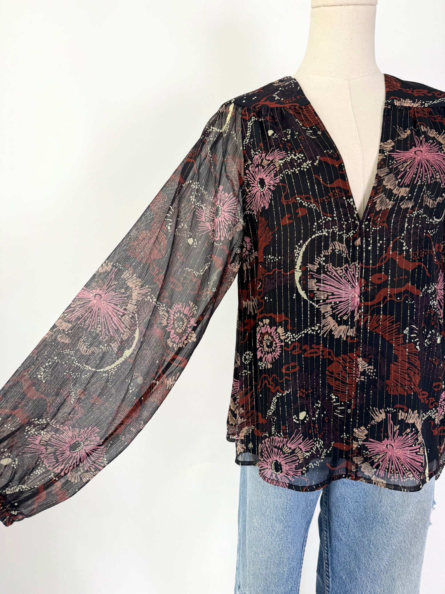 ALC Floral Shimmer Blouse
