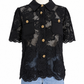 Self Portrait Guipure Lace Button Up Top