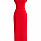 Aidan Mattox Beaded Crepe Column Dress