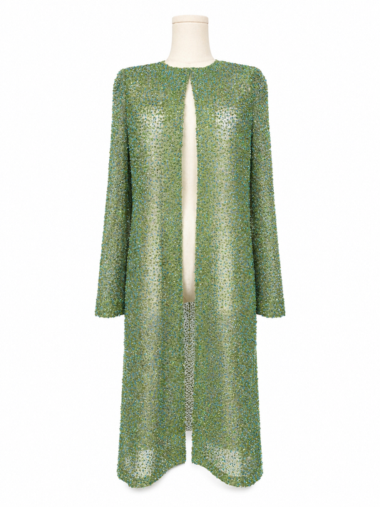 Vintage Lourdes Chavez Beaded Formal Maxi Jacket