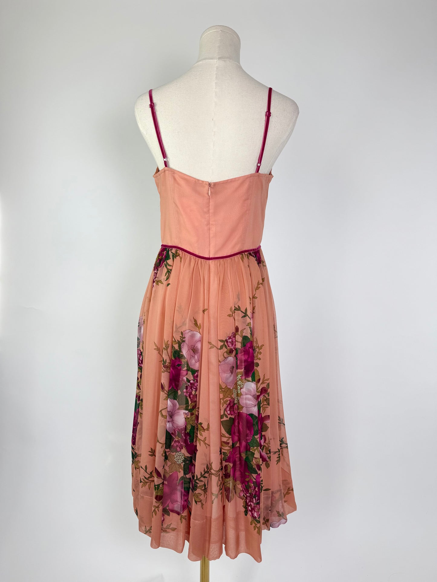 Vintage Tracy Reese Silk Chiffon Floral Dress