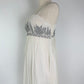 Vintage Aidan Mattox Whited Beaded/Pleated Dress
