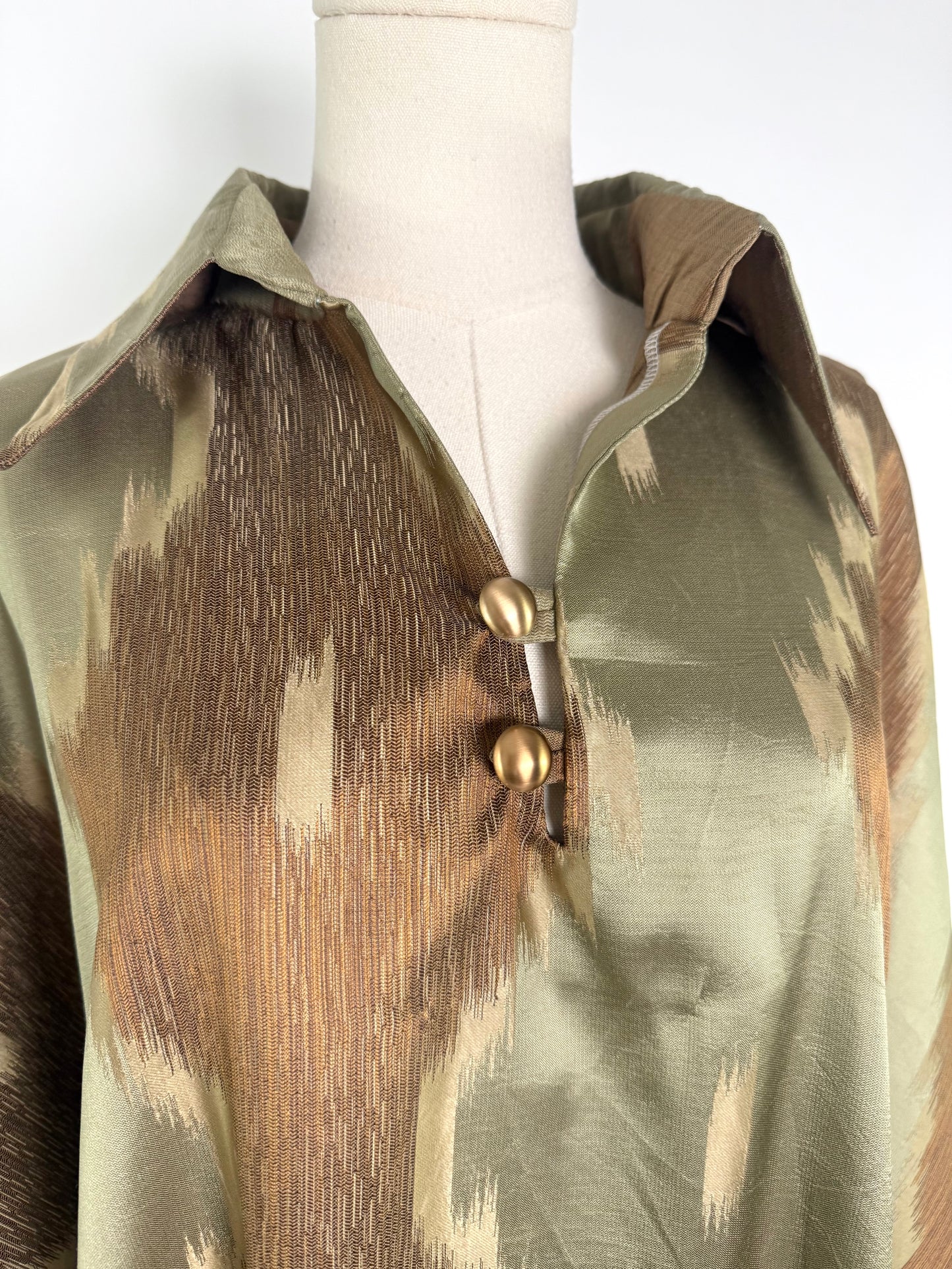 Rainforest Silk Ikat Caftan