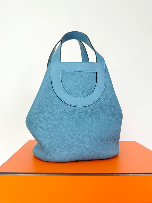 Hermes In The Loop Blue Taurillon Clemence Handbag