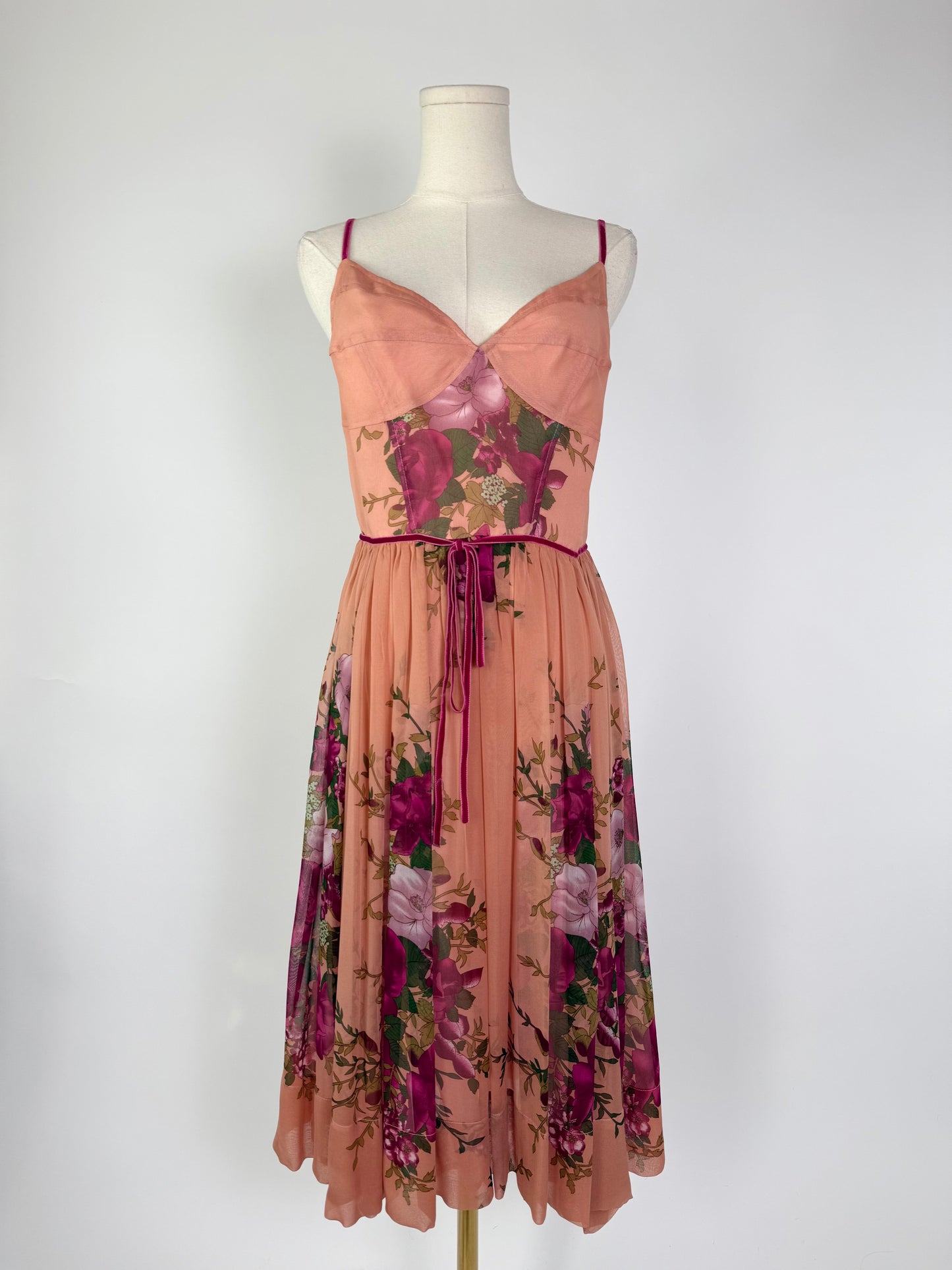 Vintage Tracy Reese Silk Chiffon Floral Dress